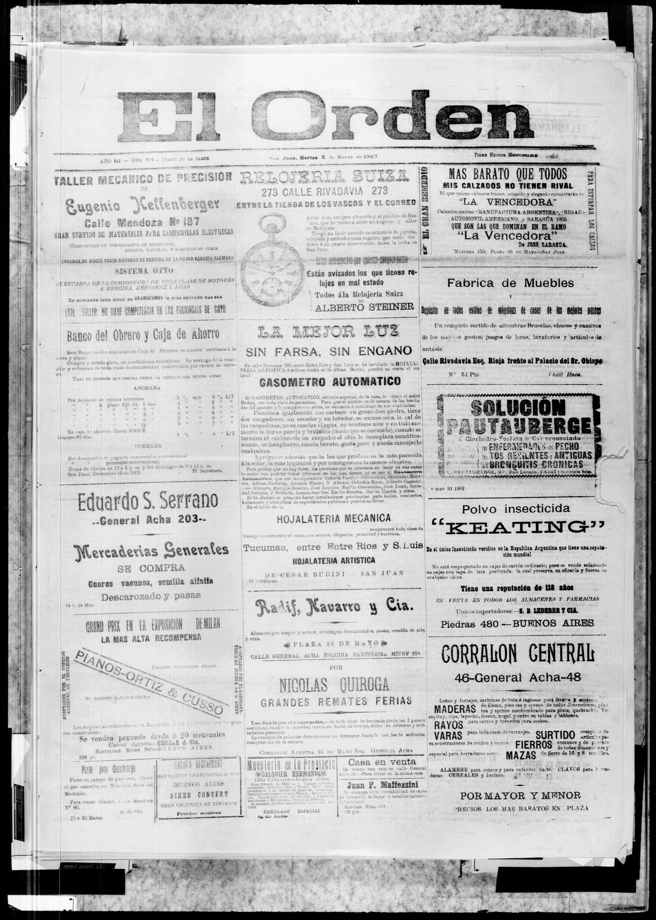 Portada · 5 de Marzo de 1907