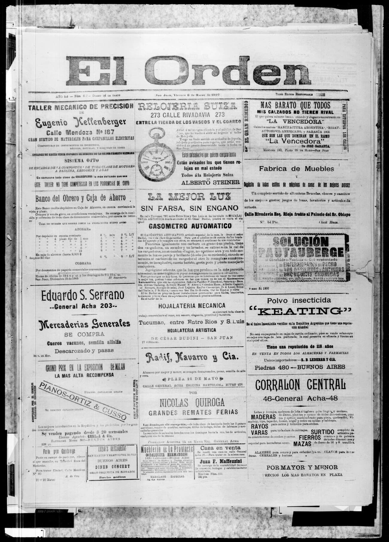 Portada · 8 de Marzo de 1907