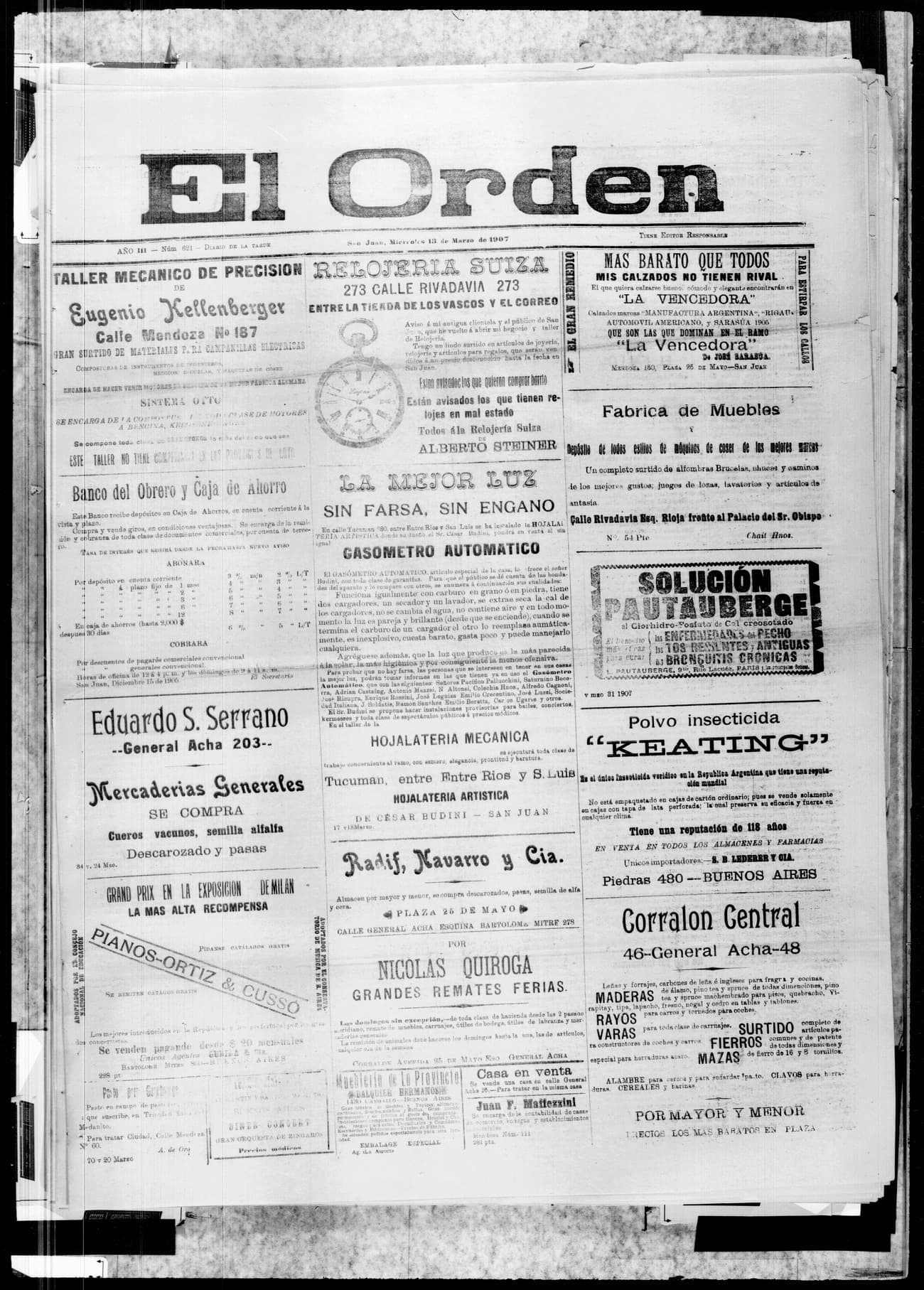 Portada · 13 de Marzo de 1907