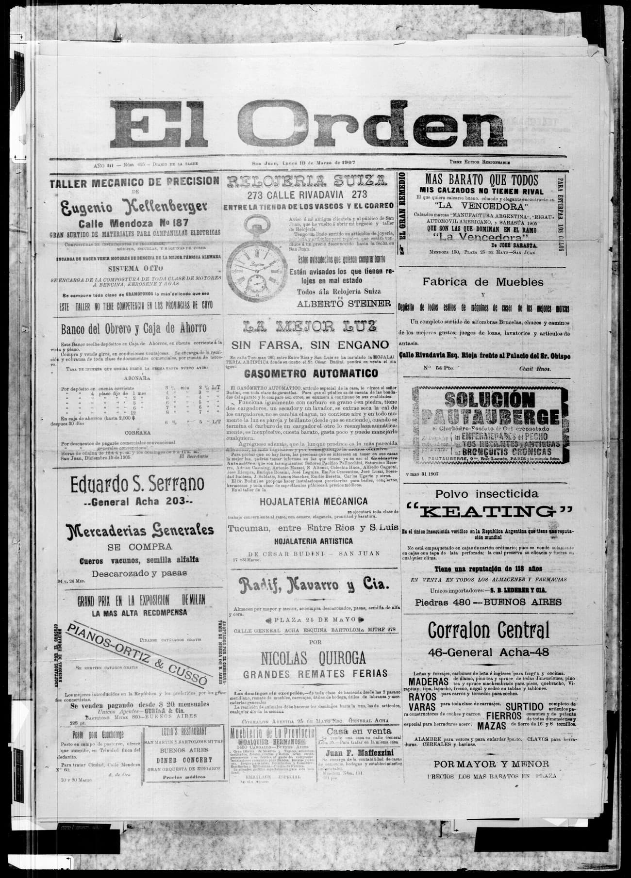 Portada · 18 de Marzo de 1907