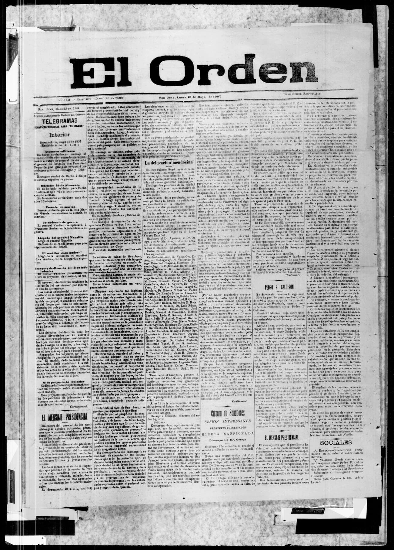 Portada · 13 de Mayo de 1907