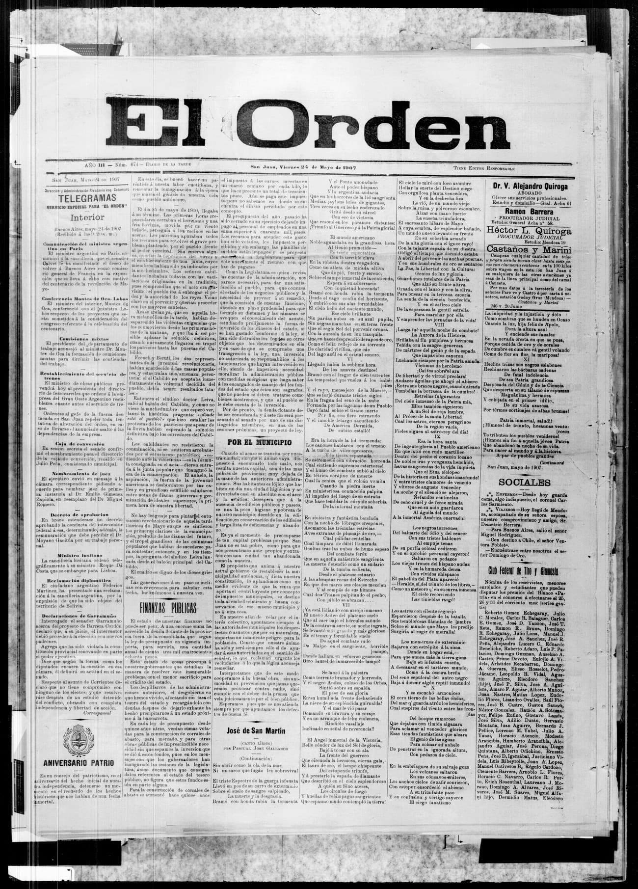 Portada · 24 de Mayo de 1907