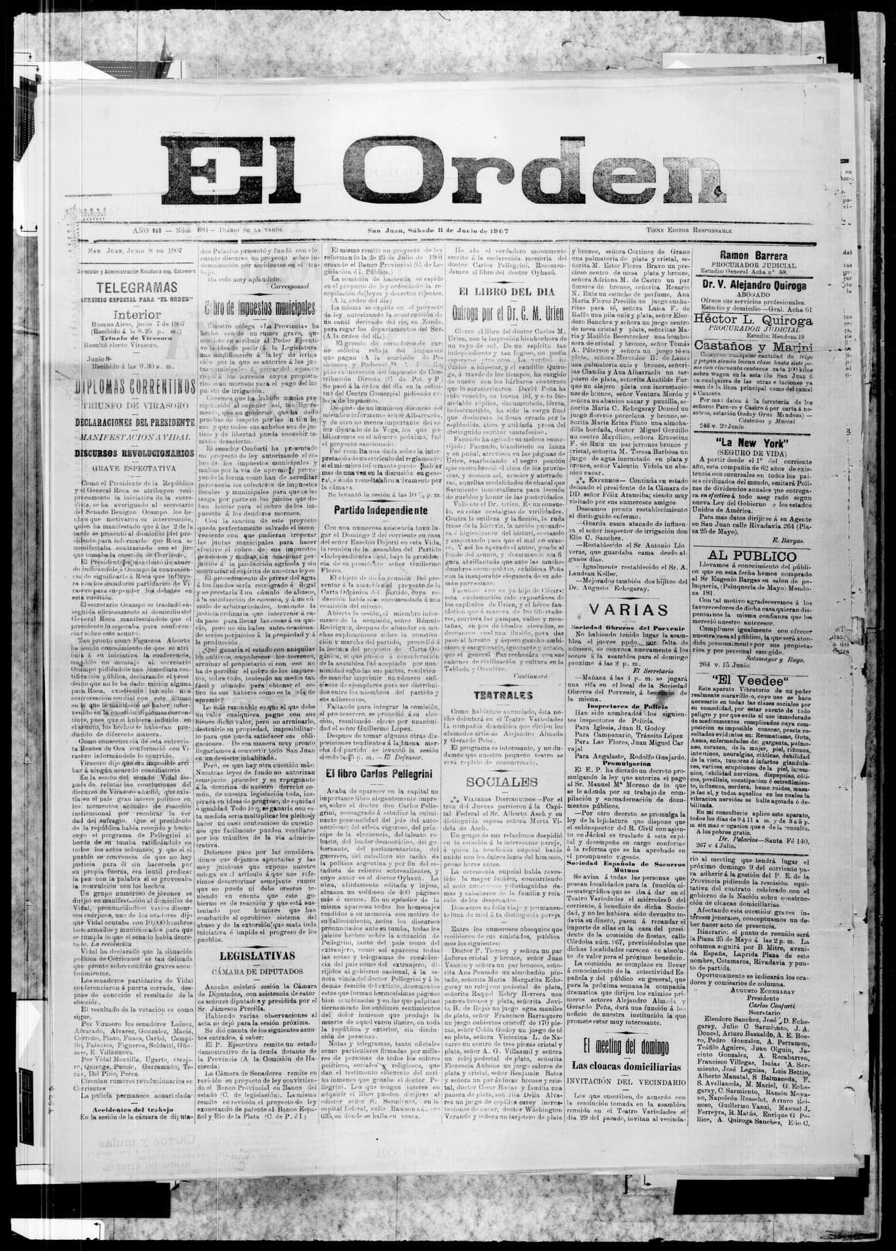 Portada · 8 de Junio de 1907