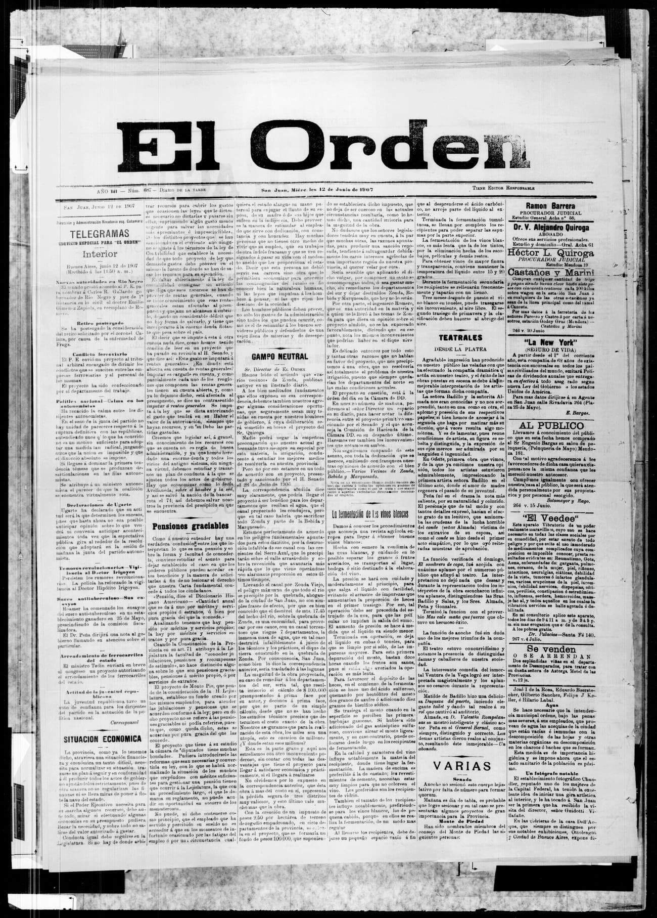 Portada · 12 de Junio de 1907