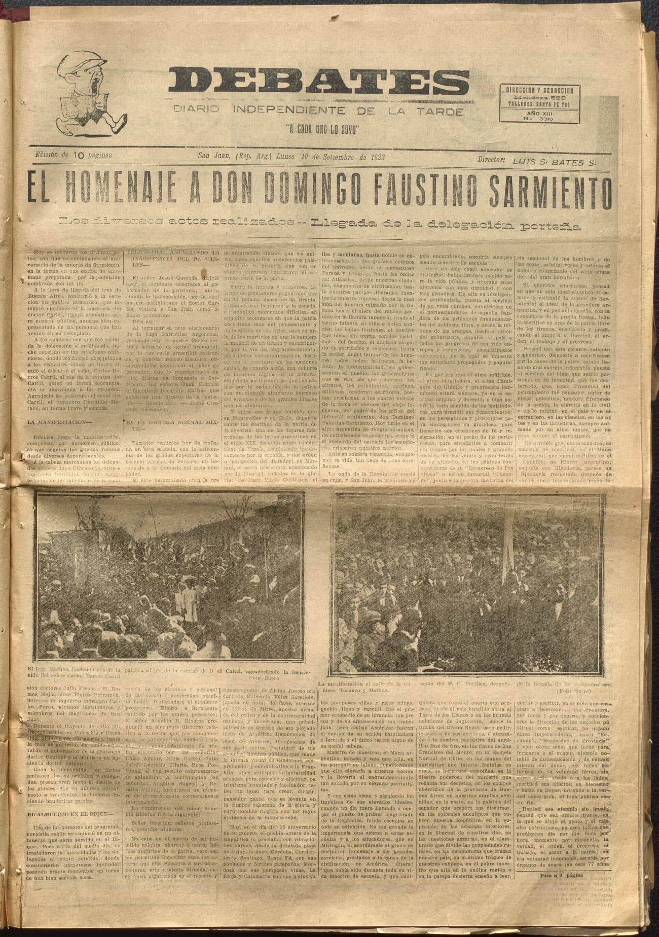 Portada · Diario Debates del 10 de septiembre de 1923