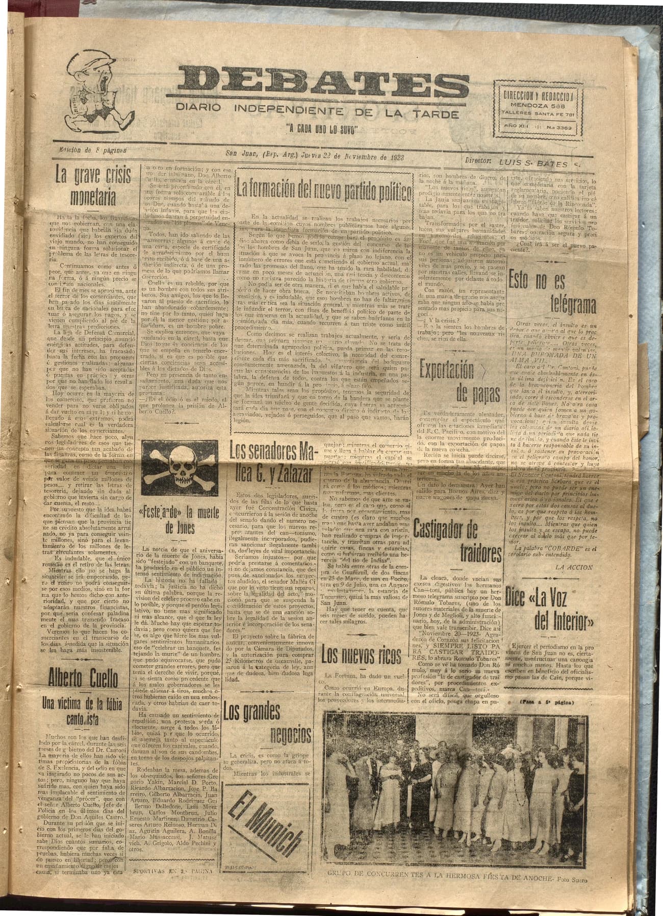 Portada · Diario Debates del 22 de noviembre de 1923