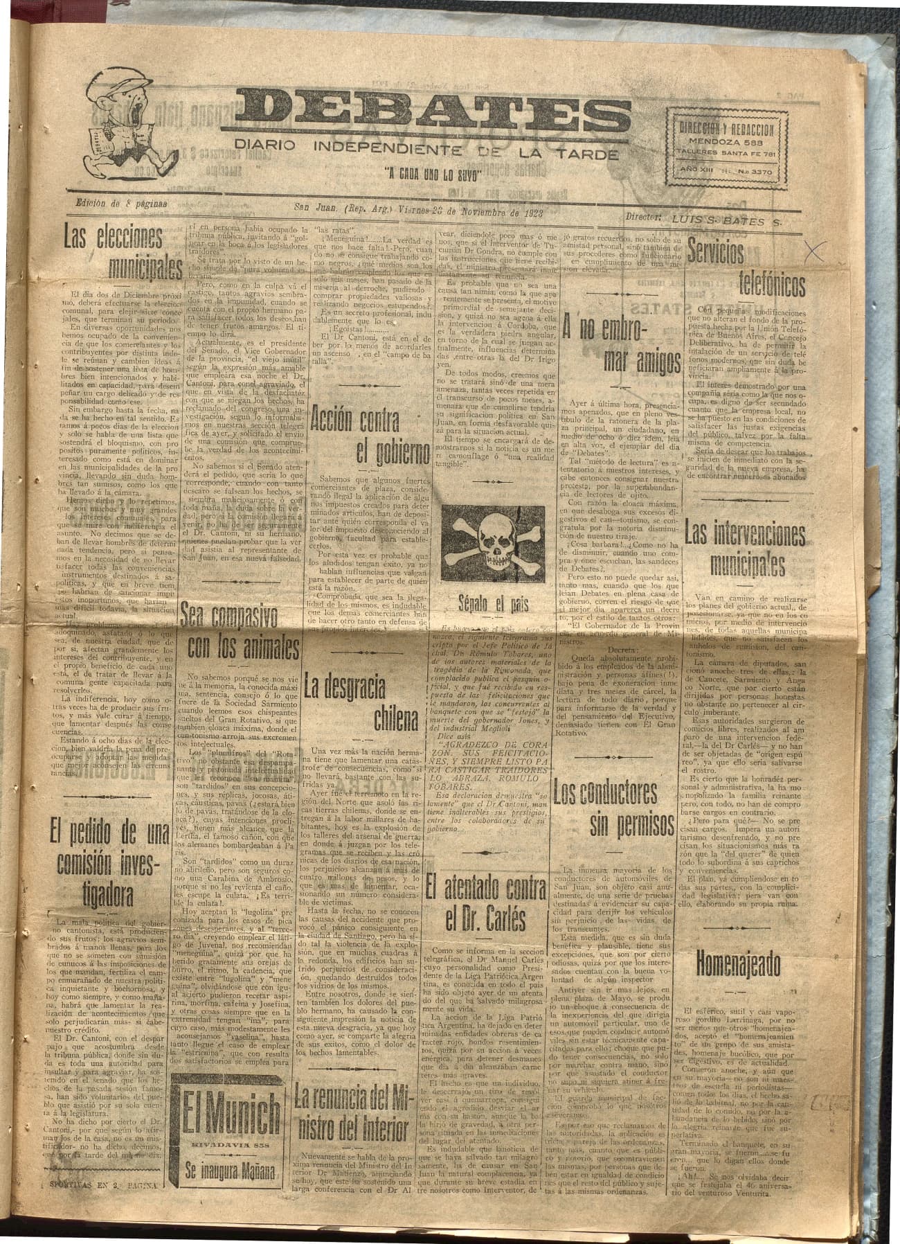 Portada · Diario Debates del 23 de noviembre de 1923