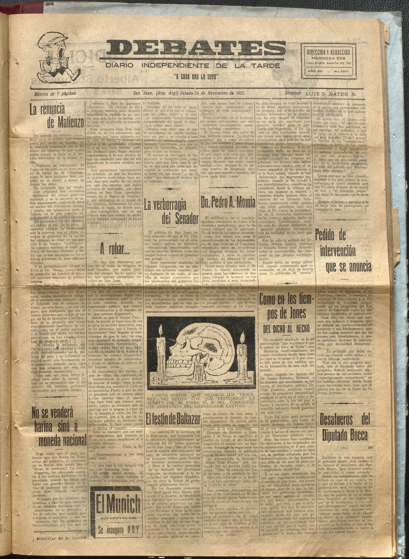 Portada · Diario Debates del 24 de noviembre de 1923