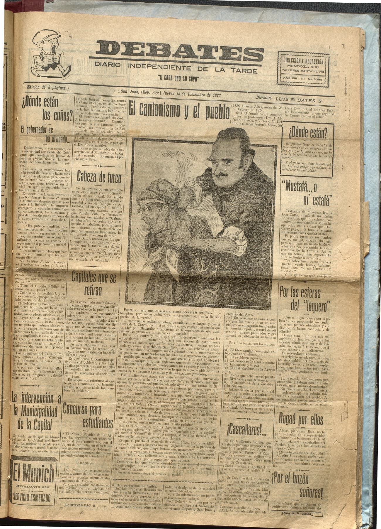 Portada · Diario Debates del 13 de diciembre de 1923
