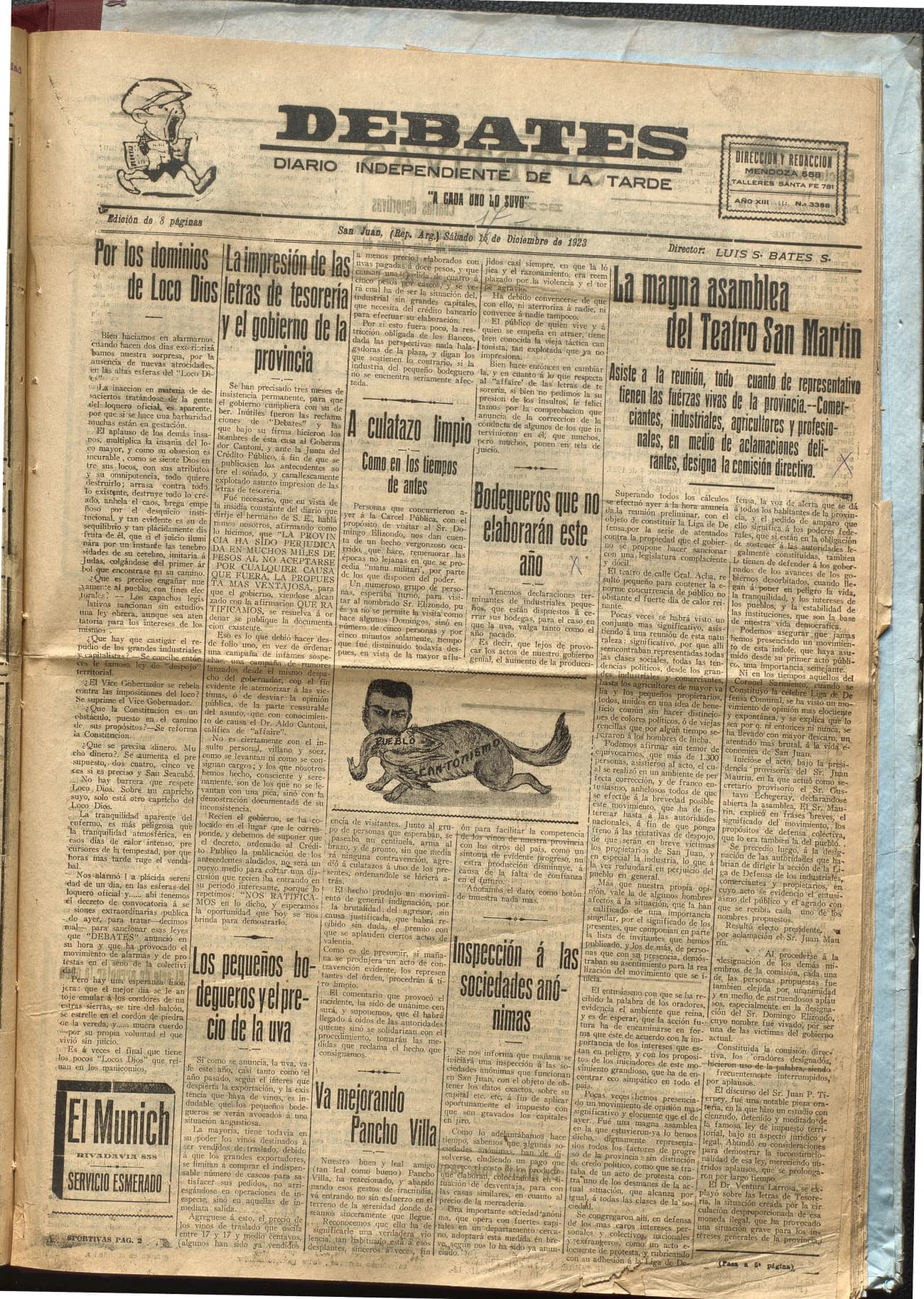 Portada · Diario Debates del 17 de diciembre de 1923