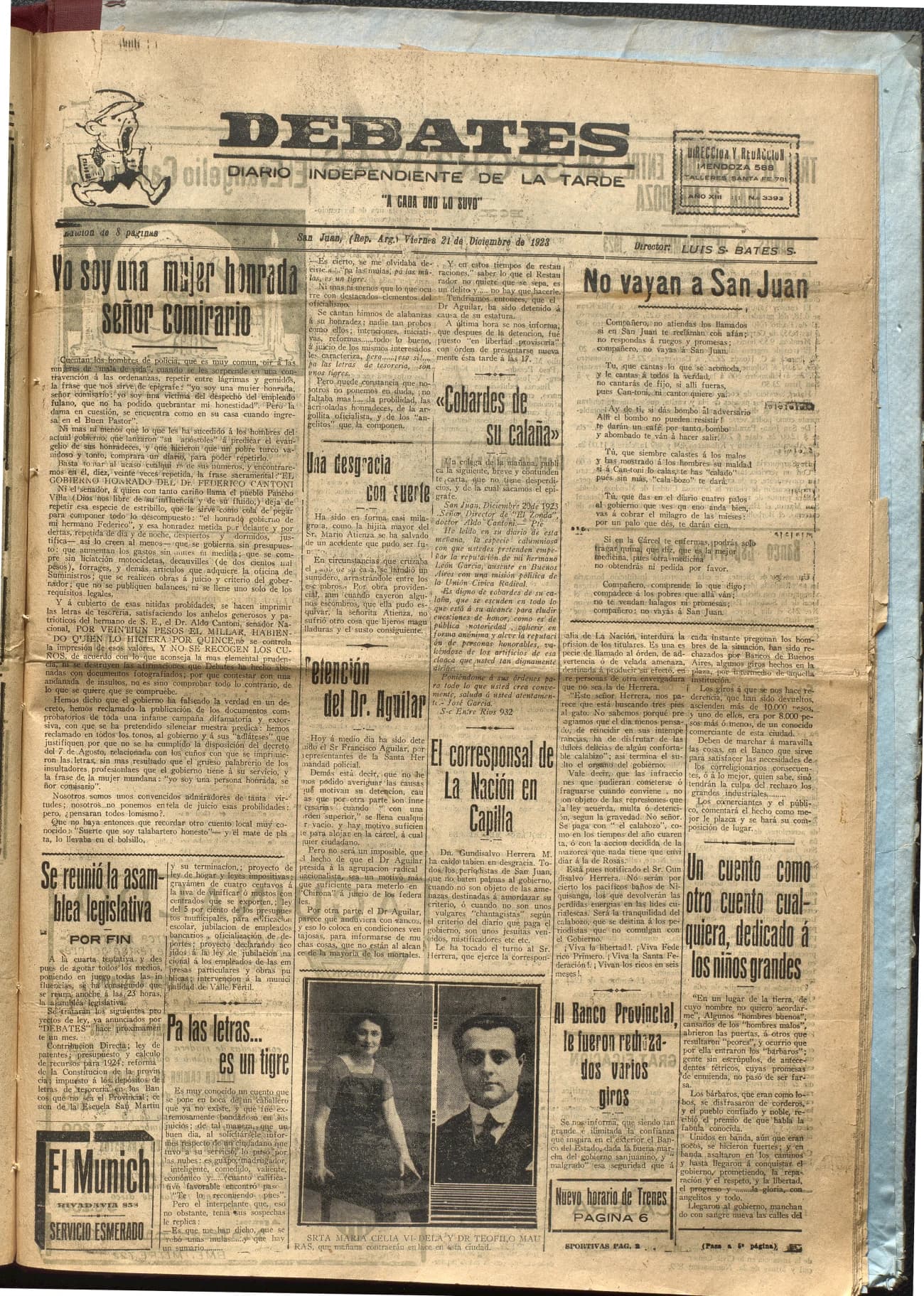 Portada · Diario Debates del 21 de diciembre de 1923
