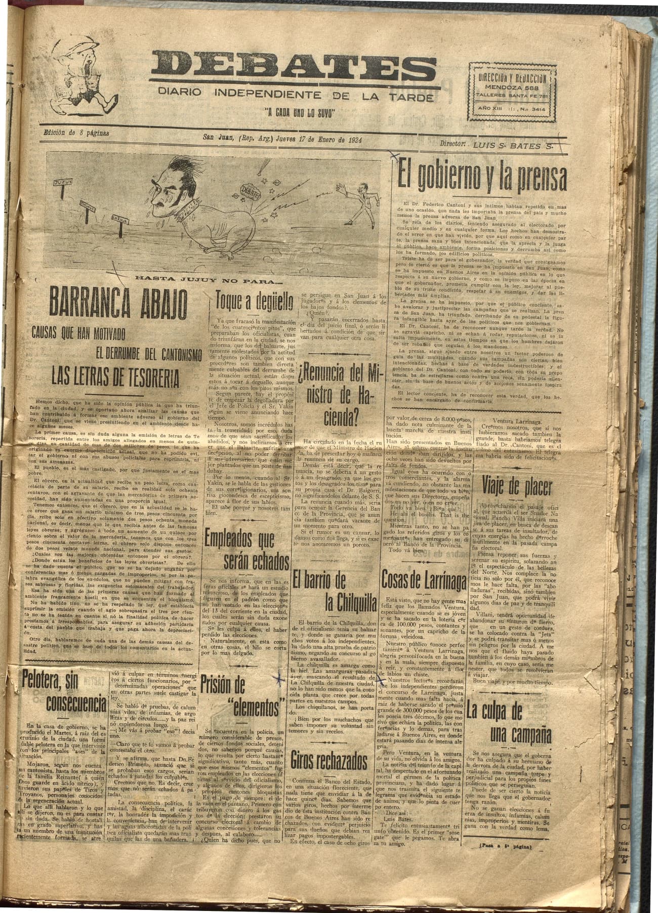 Portada · Diario Debates del 17 de enero de 1924
