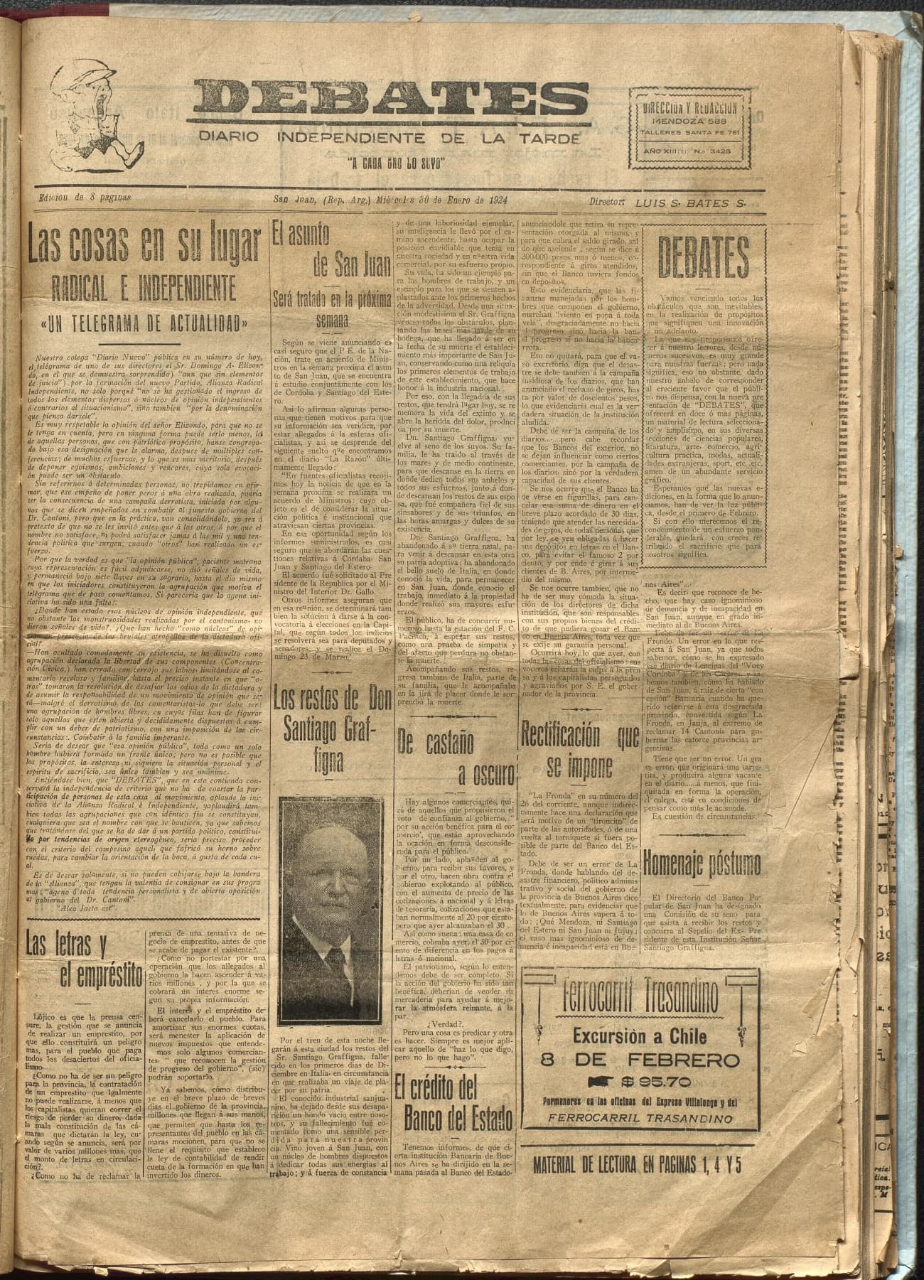 Portada · Diario Debates del 30 de enero de 1924