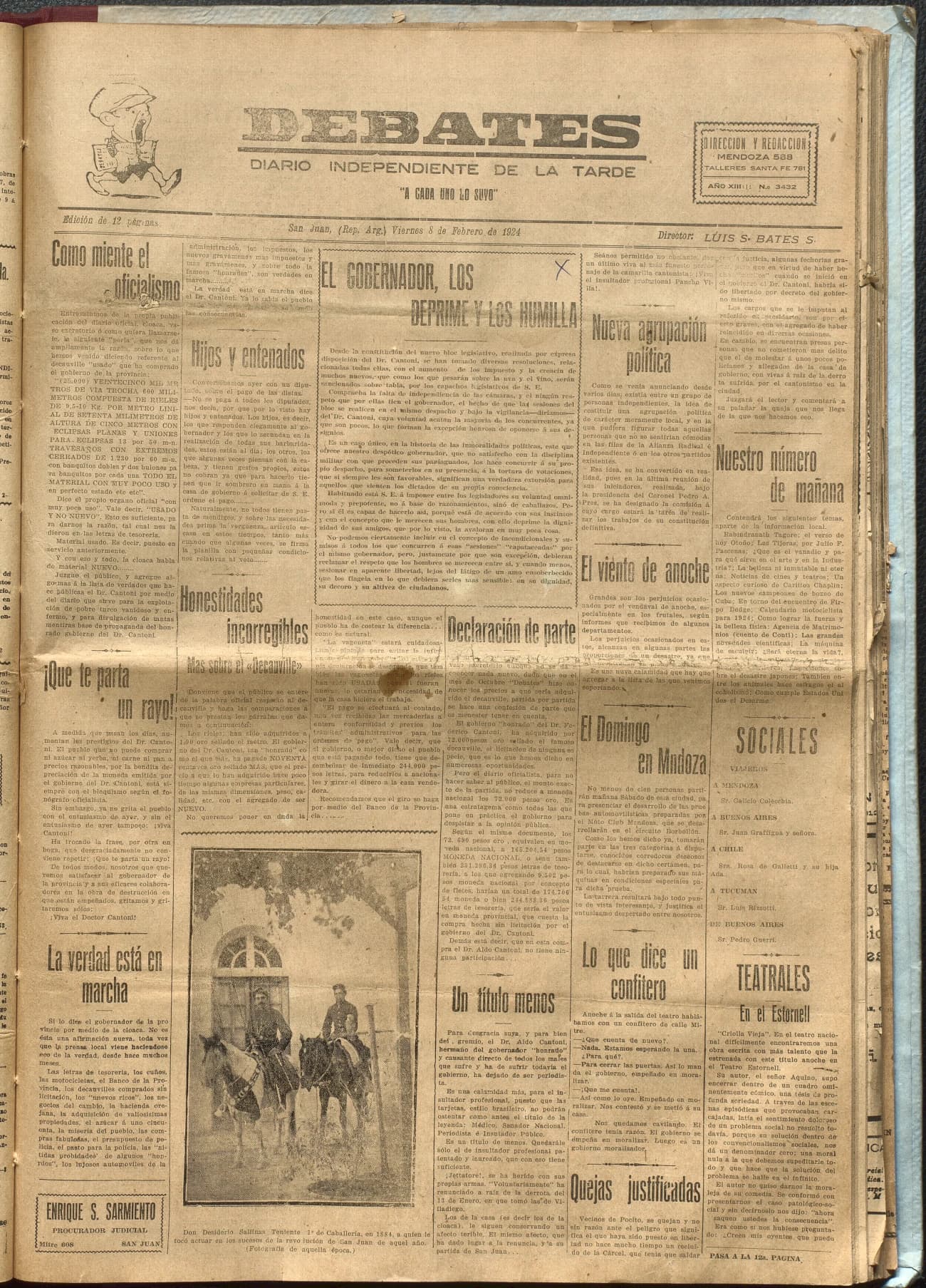 Portada · Diario Debates del 8 de febrero de 1924