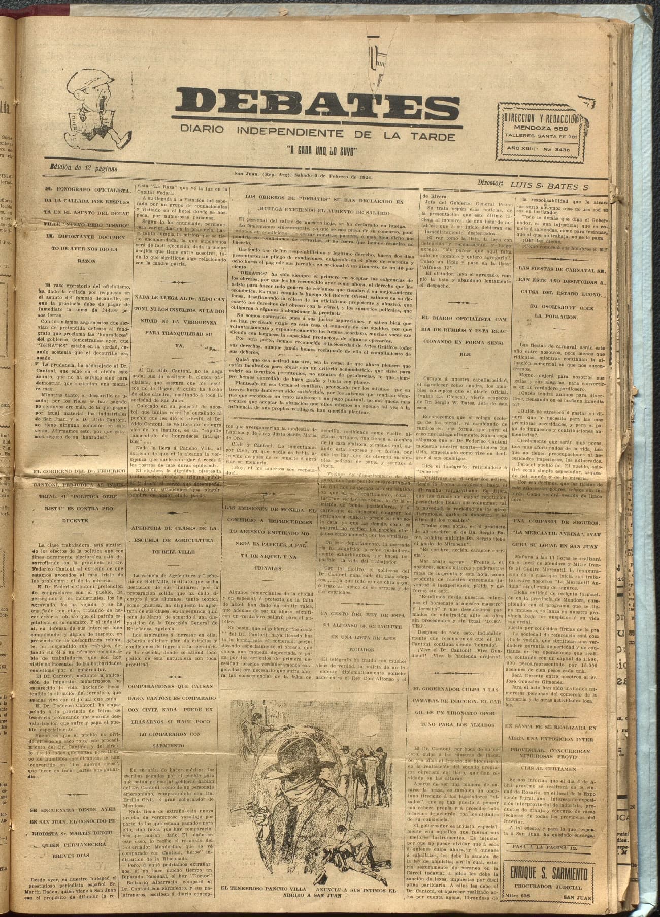Portada · Diario Debates del 9 de febrero de 1924