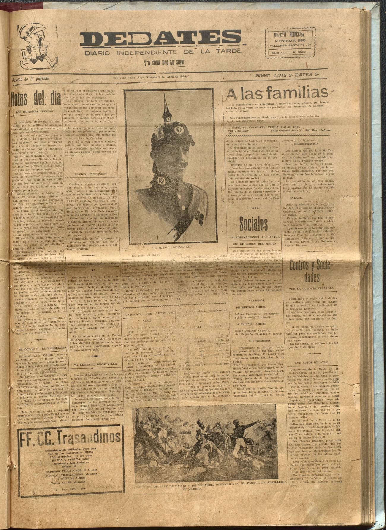 Portada · Diario Debates del 2 de abril de 1924