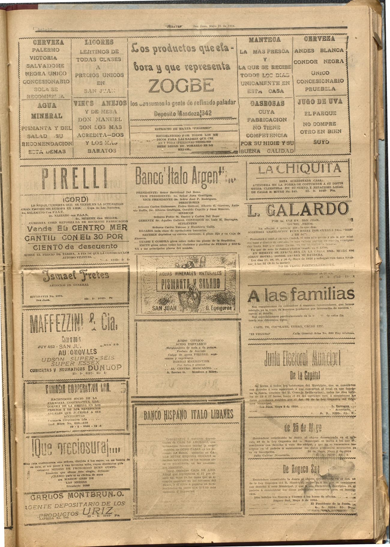 Portada · Diario Debates del 21 de mayo de 1924
