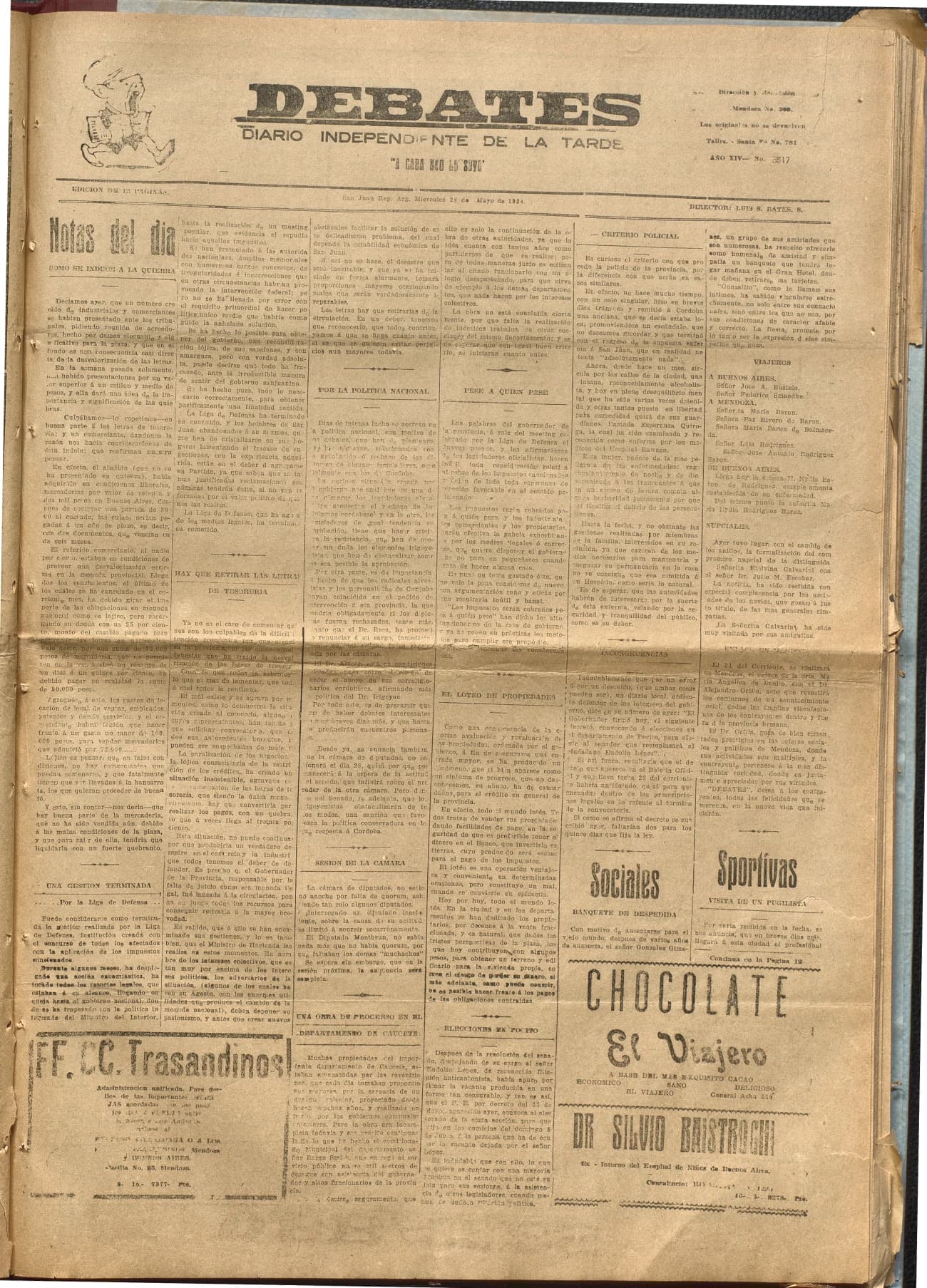 Portada · Diario Debates del 28 de mayo de 1924