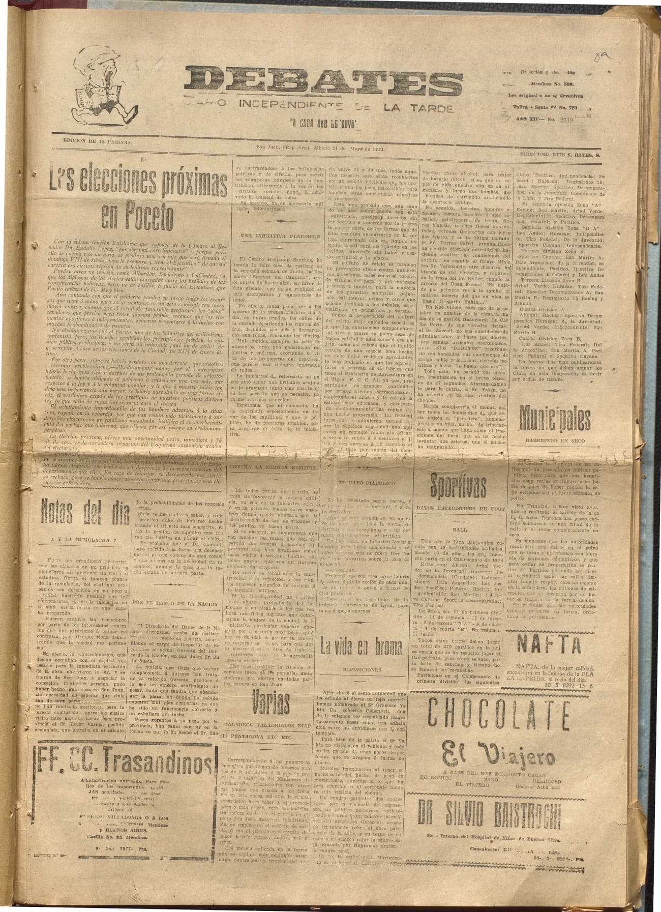 Portada · Diario Debates del 31 de mayo de 1924