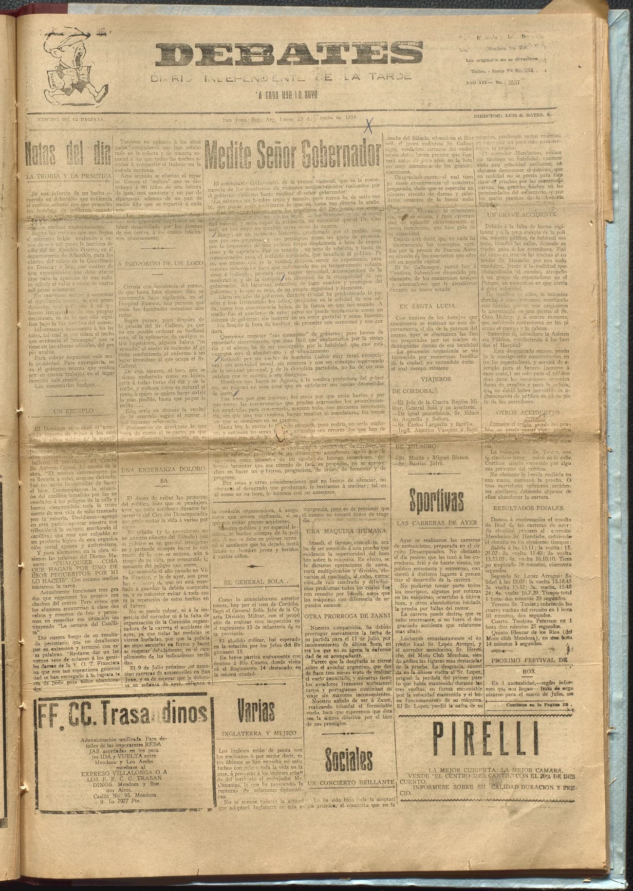 Portada · Diario Debates del 23 de junio de 1924