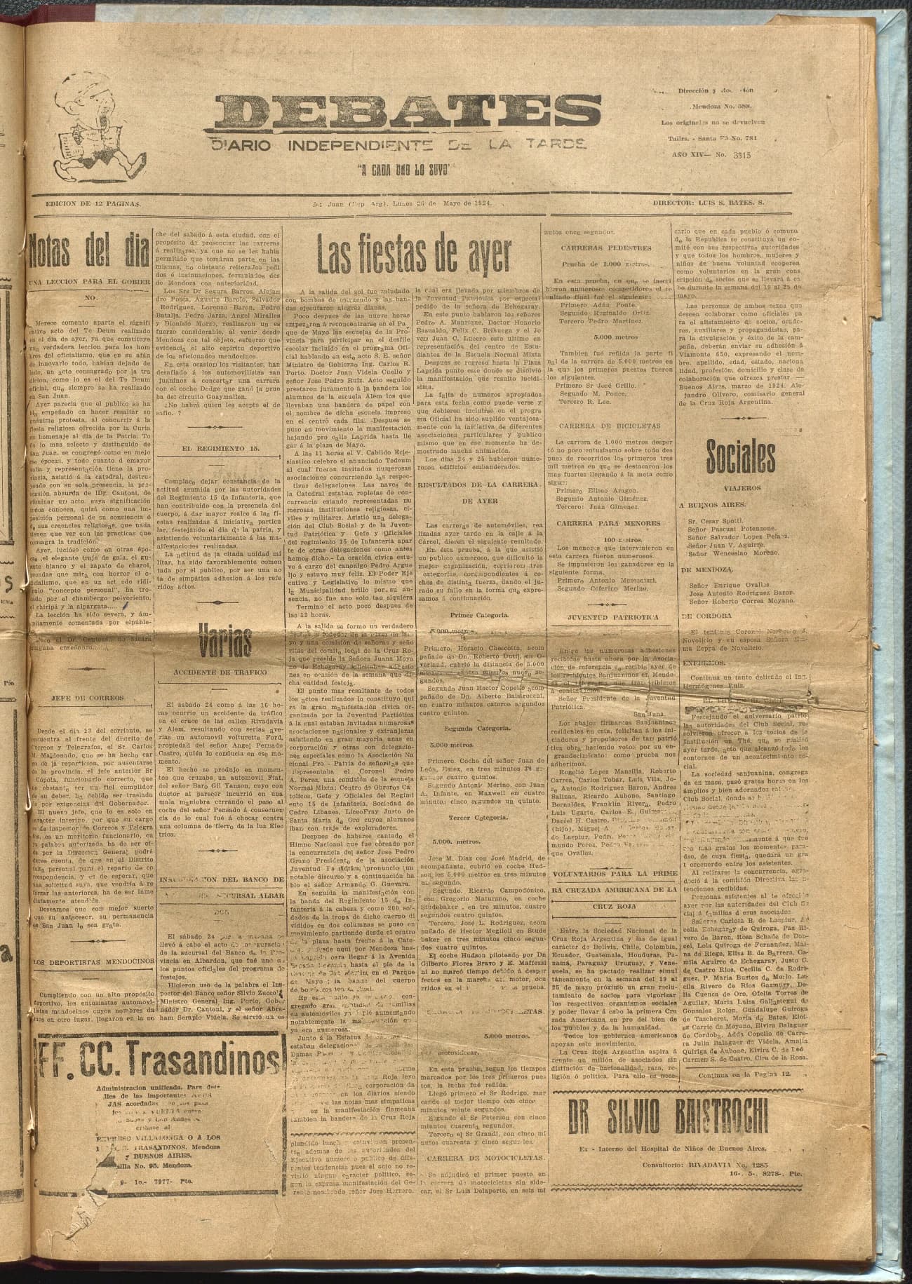 Portada · Diario Debates del 26 de junio de 1924
