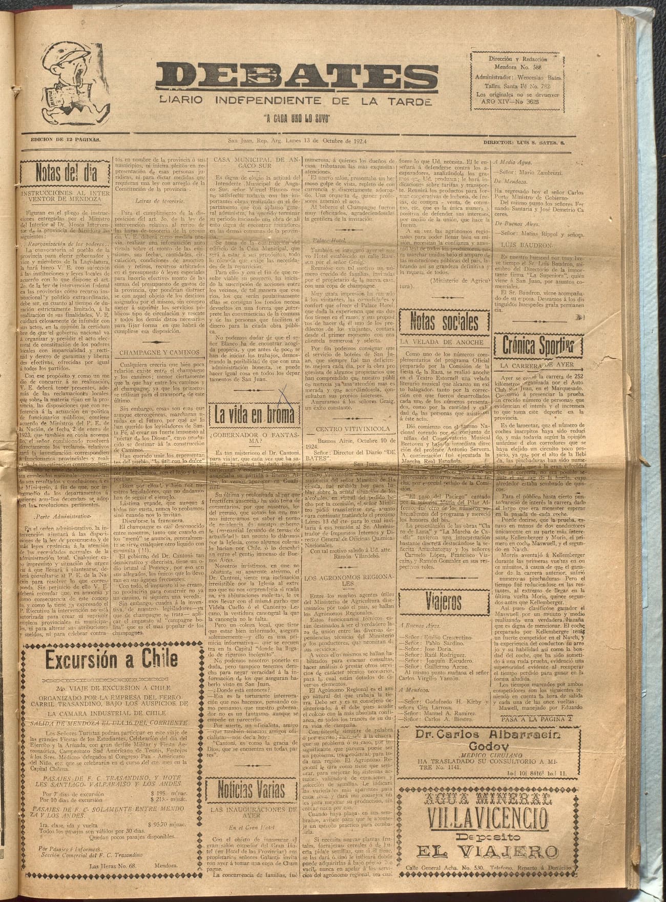 Portada · Diario Debates del 13 de octubre de 1924