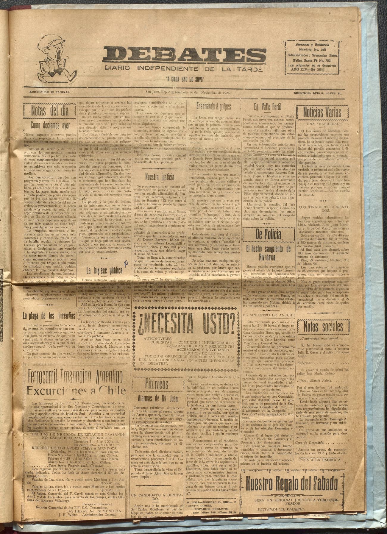 Portada · Diario Debates del 26 de noviembre de 1924