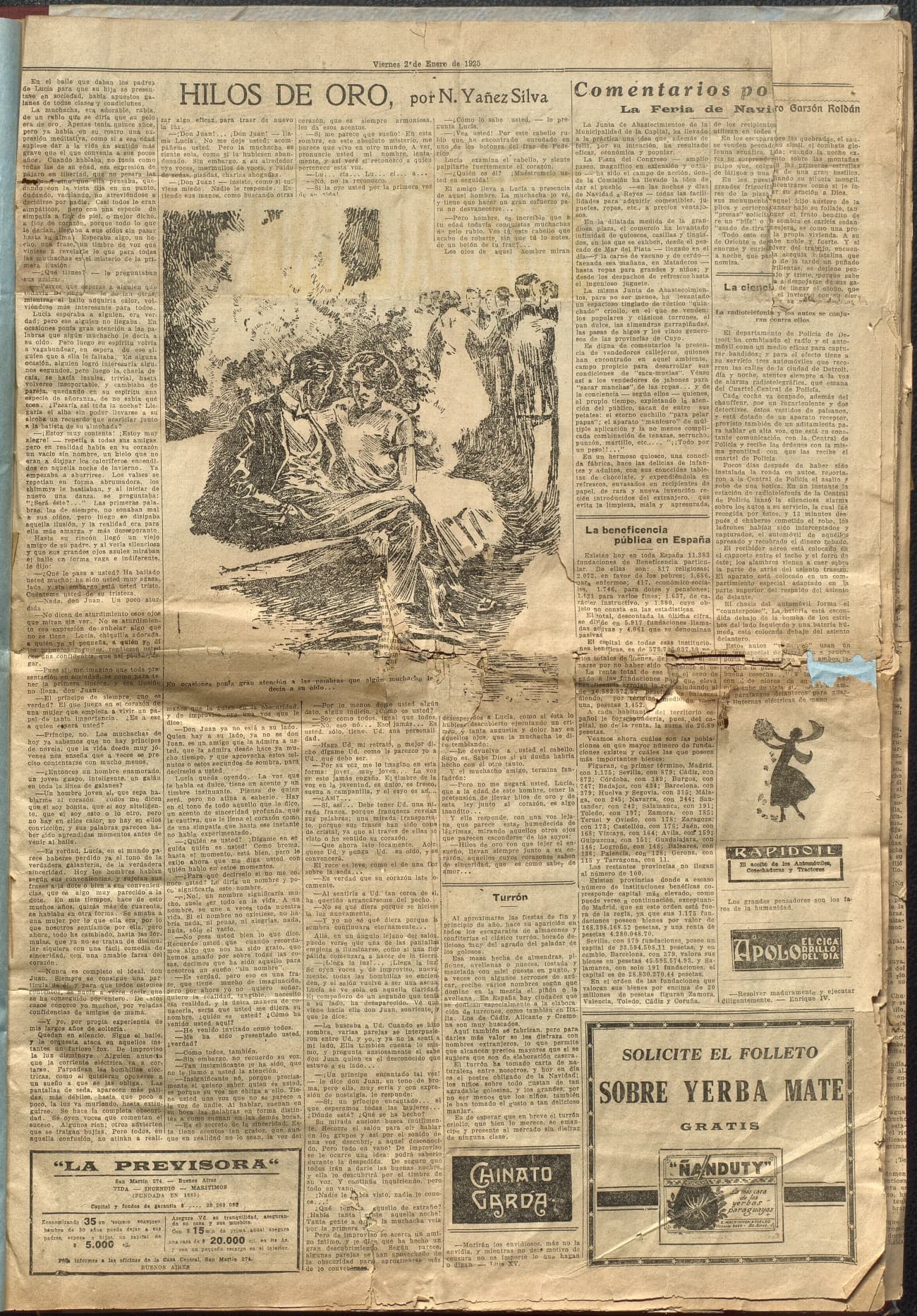 Portada · Diario Debates del 2 de enero de 1925