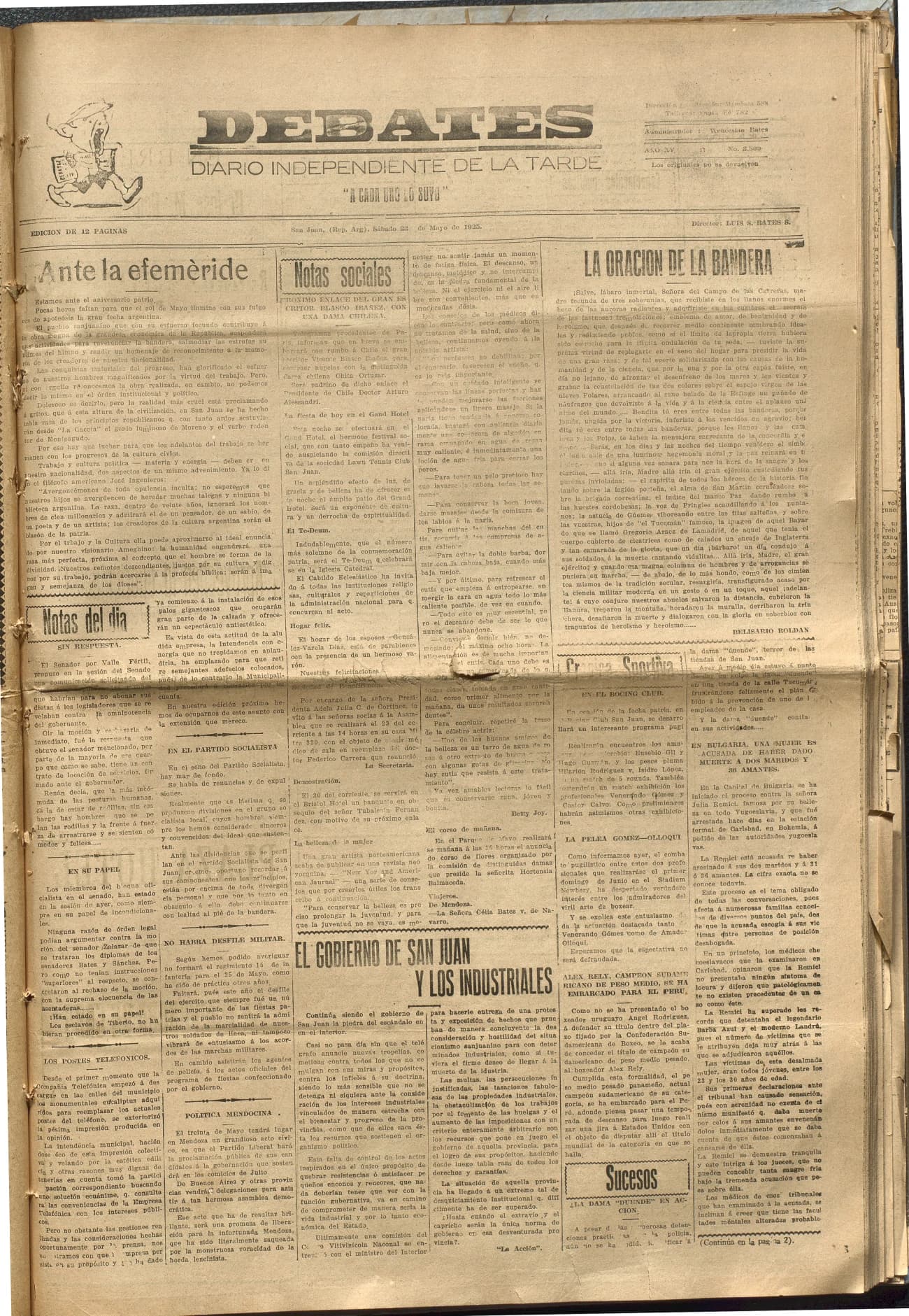 Portada · Diario Debates del 23 de mayo de 1925