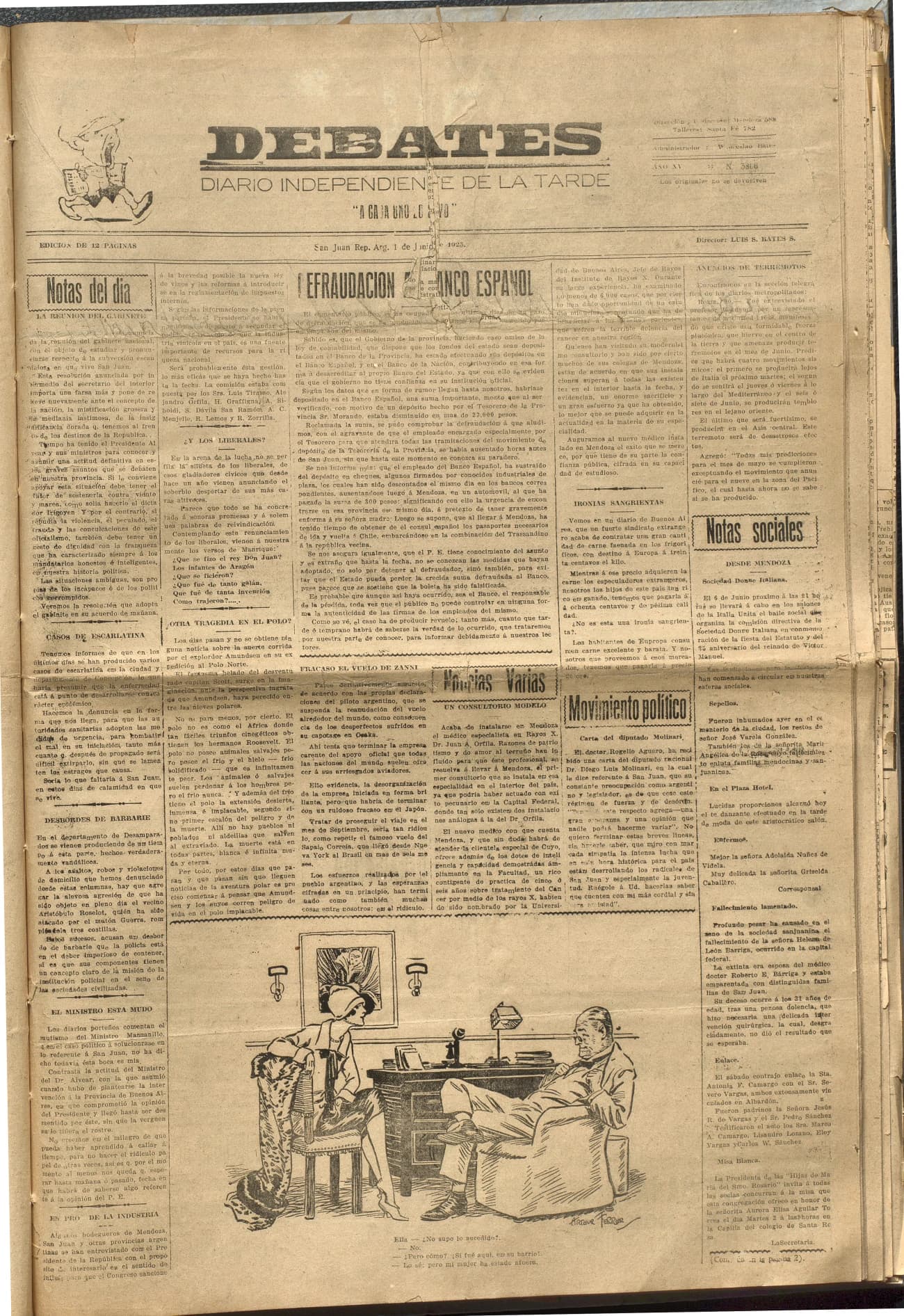 Portada · Diario Debates del 1 de junio de 1925
