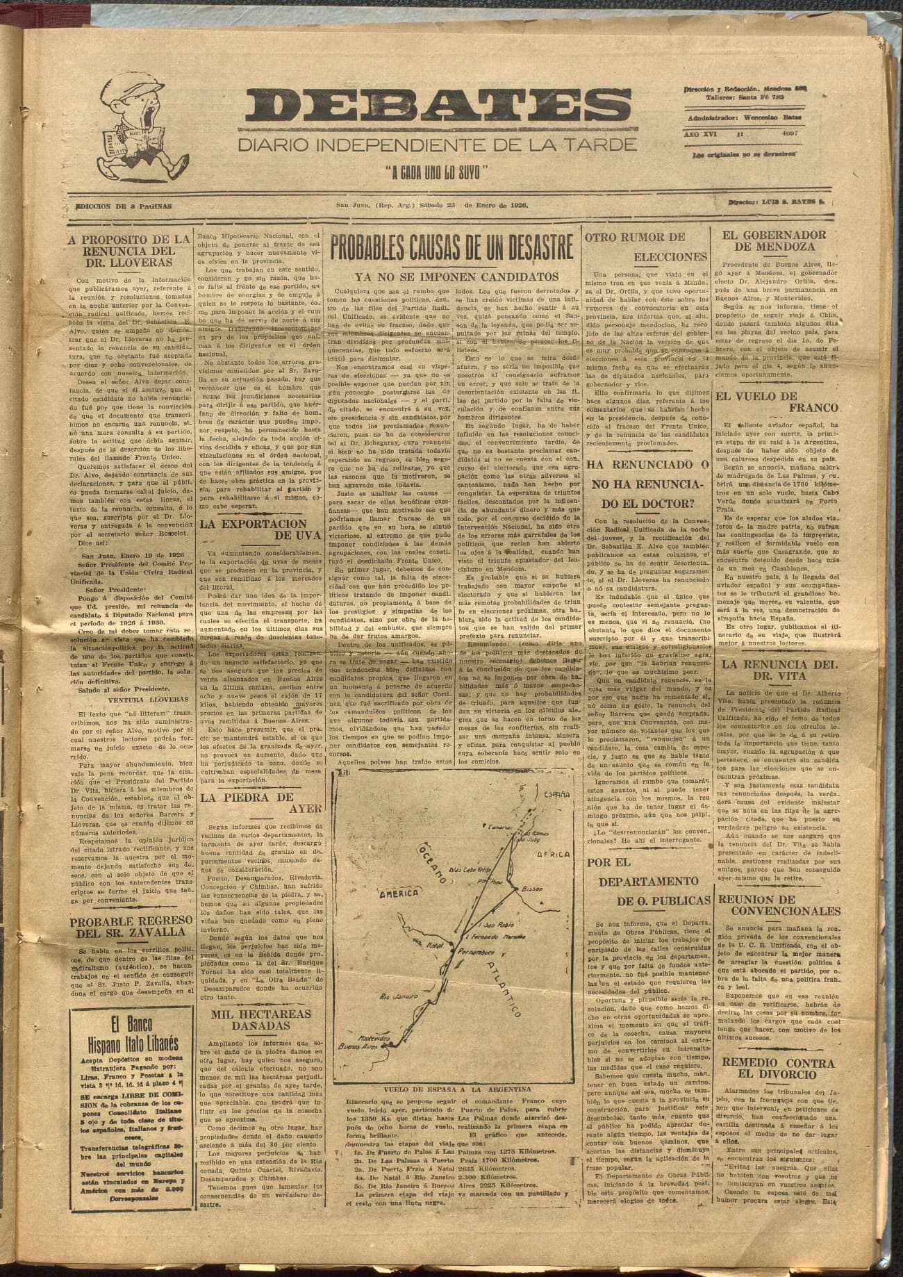 Portada · Diario Debates del 23 de enero de 1926