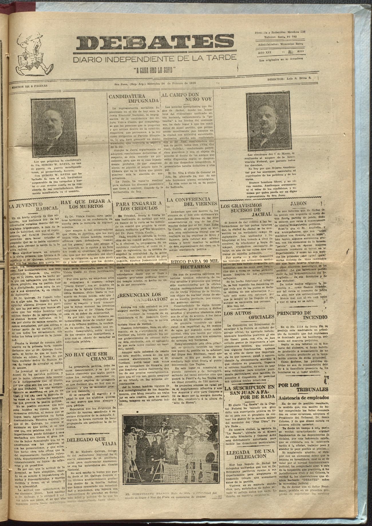 Portada · Diario Debates del 24 de febrero de 1926