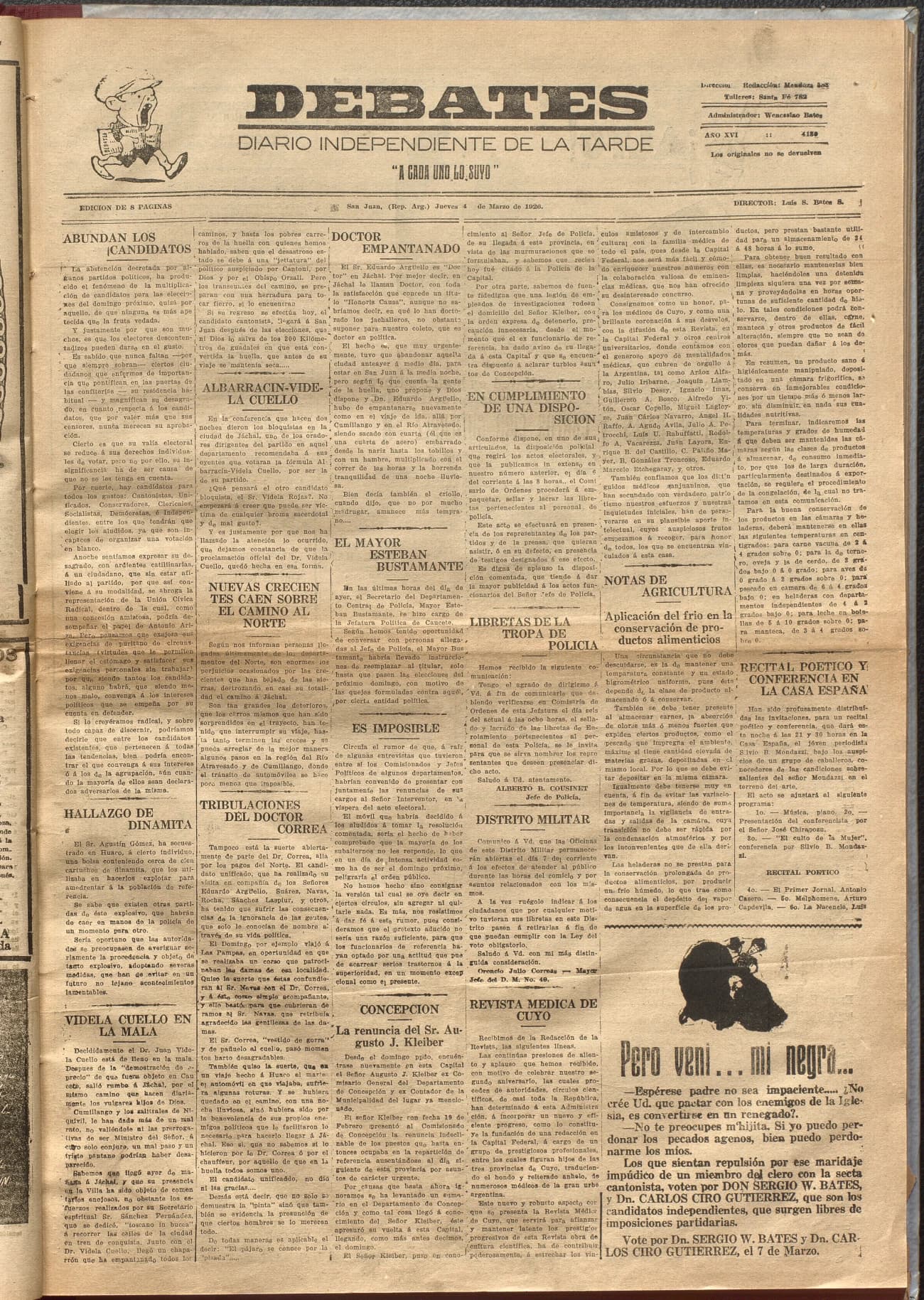 Portada · Diario Debates del 4 de marzo de 1926