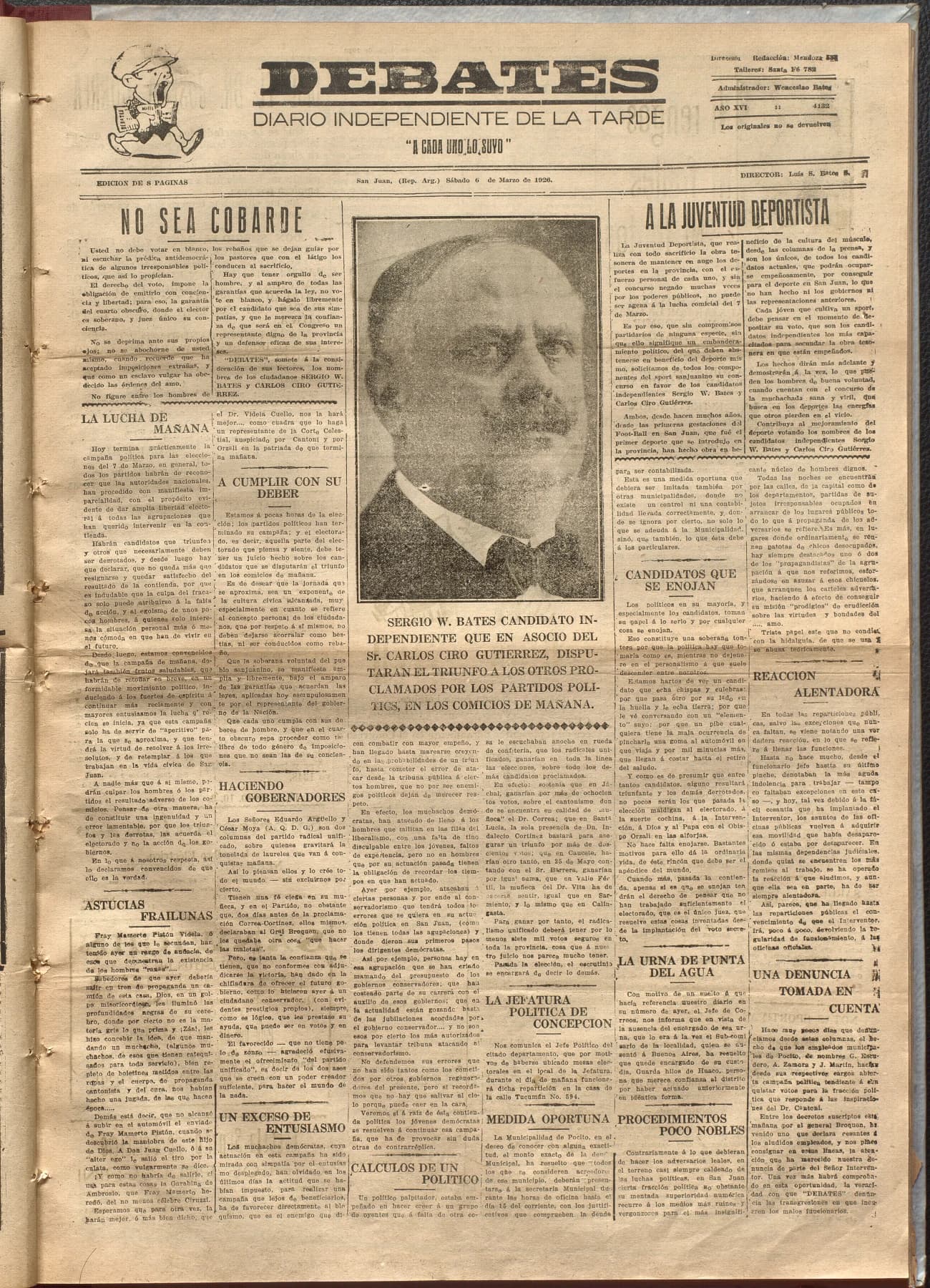 Portada · Diario Debates del 6 de marzo de 1926