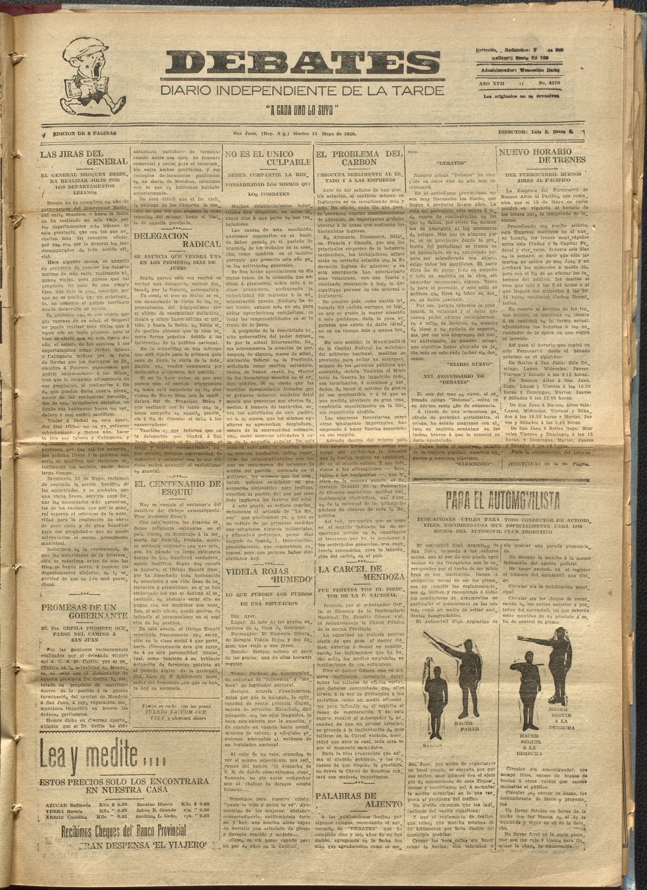 Portada · Diario Debates del 11 de mayo de 1926