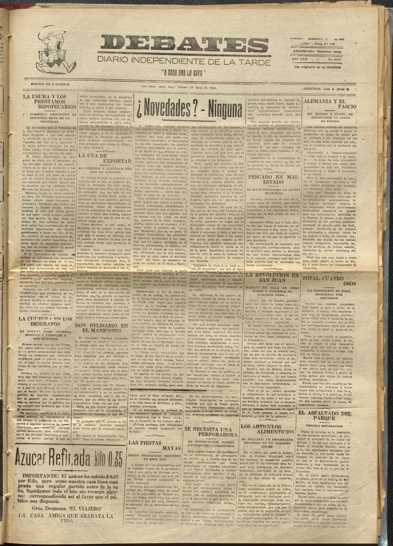 Portada · Diario Debates del 14 de mayo de 1926