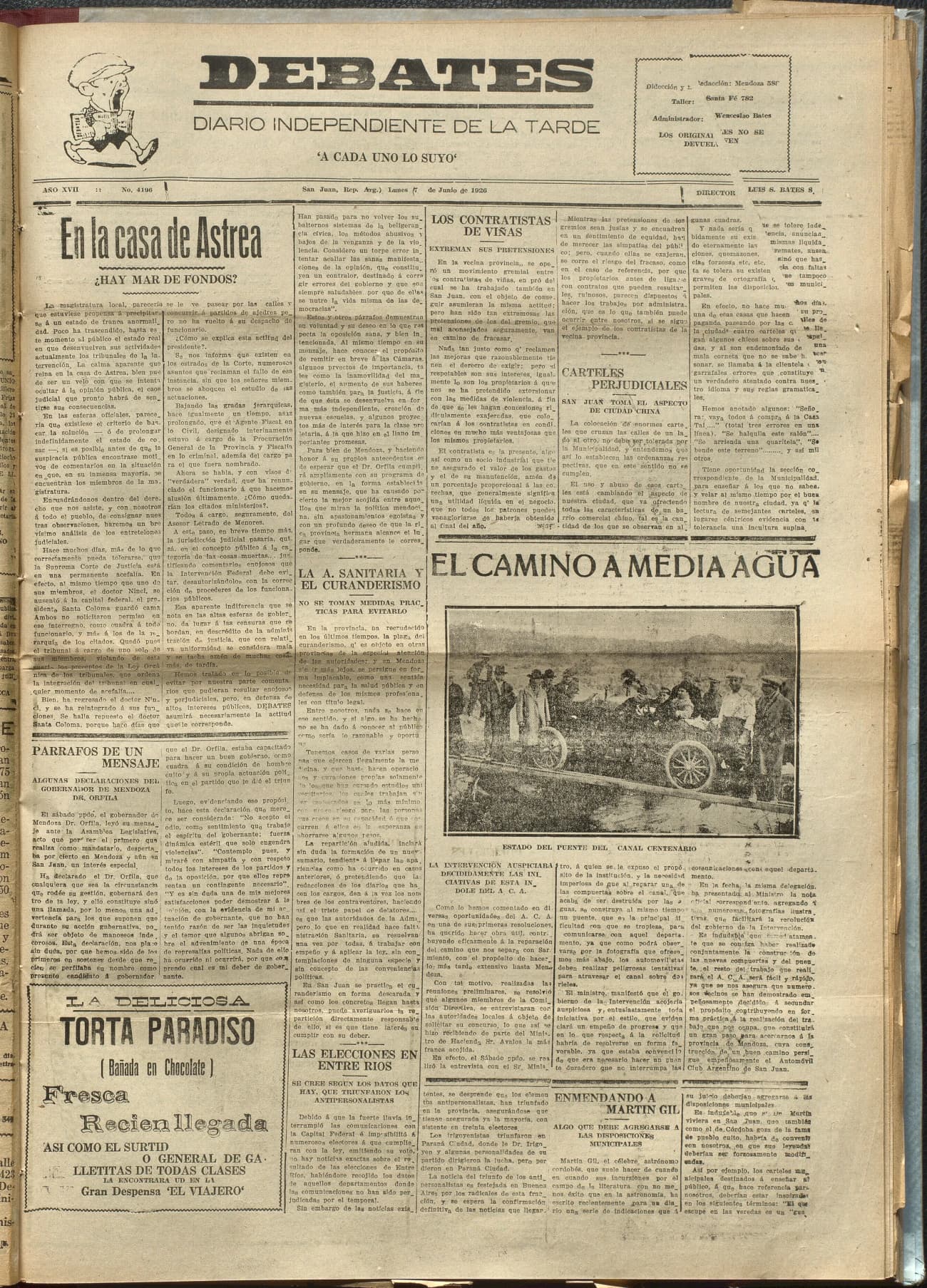 Portada · Diario Debates del 7 de junio de 1926
