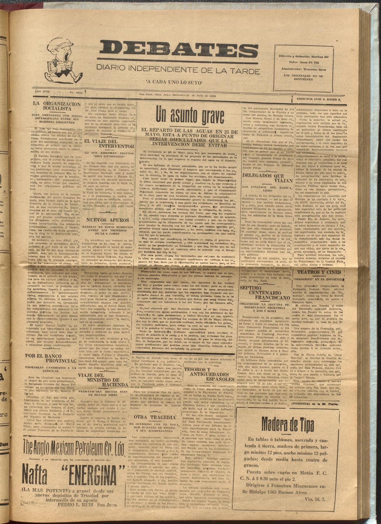 Portada · Diario Debates del 21 de julio de 1926
