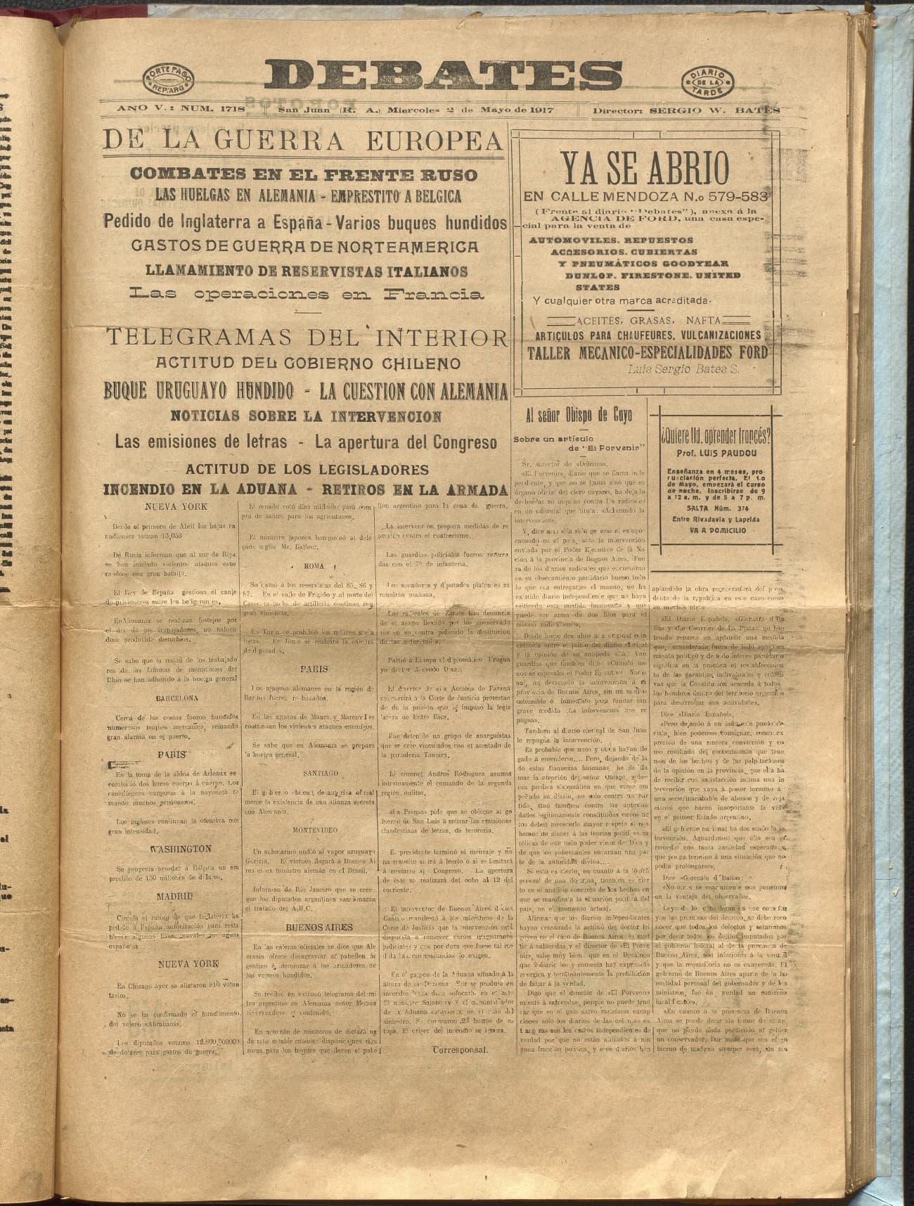 Portada · Diario Debates del 2 de mayo de 1917