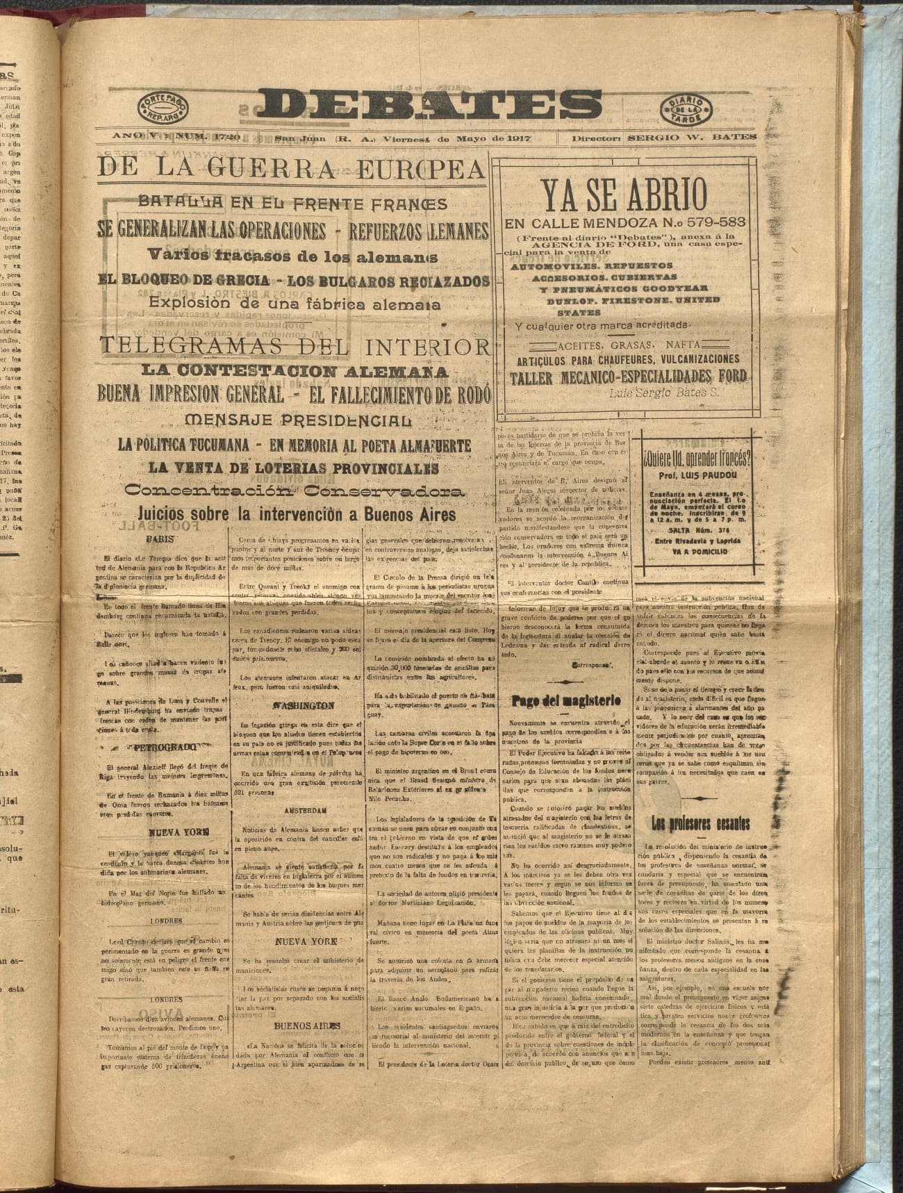 Portada · Diario Debates del 4 de mayo de 1917