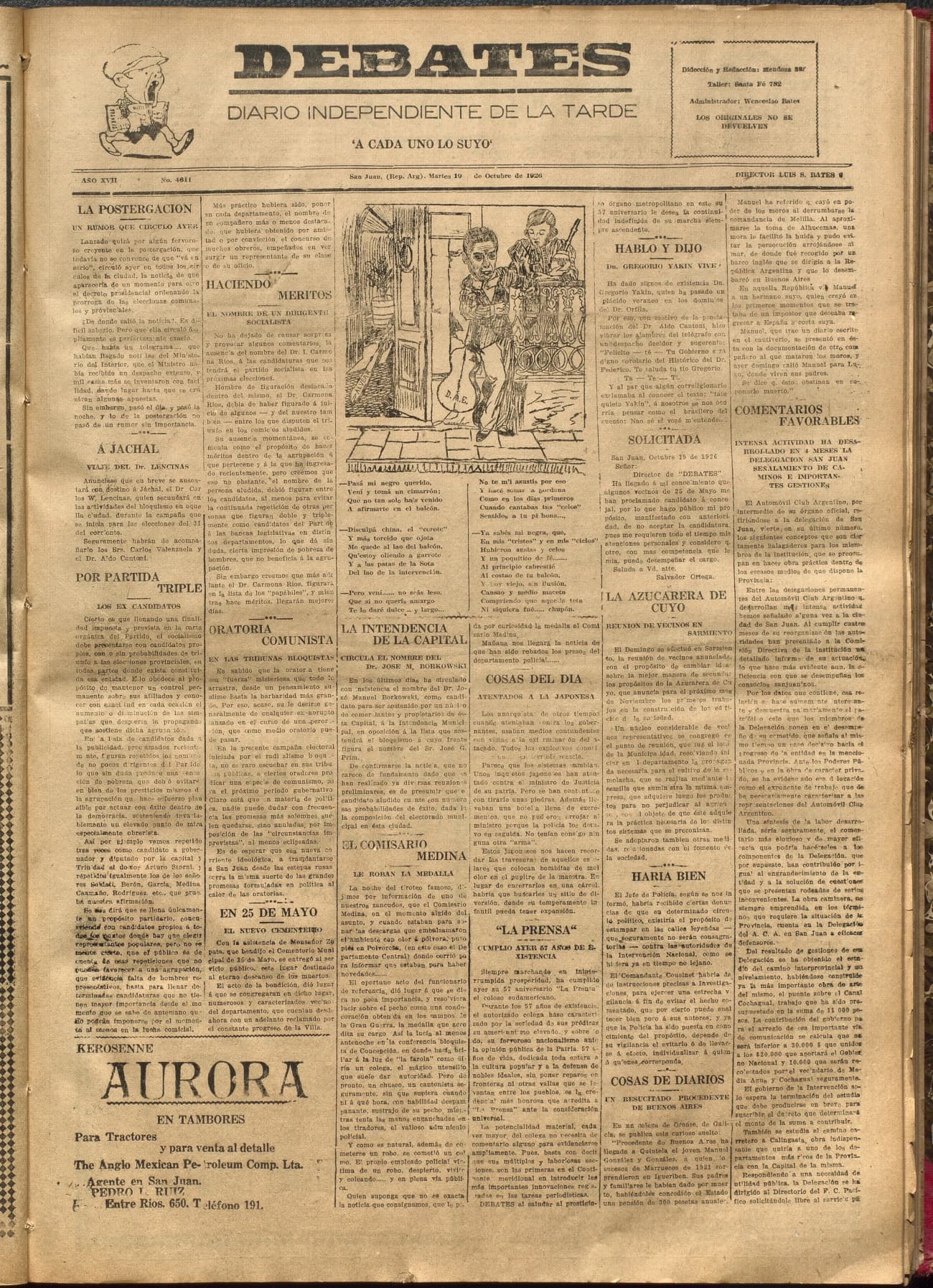 Portada · Diario Debates del 19 de octubre de 1926