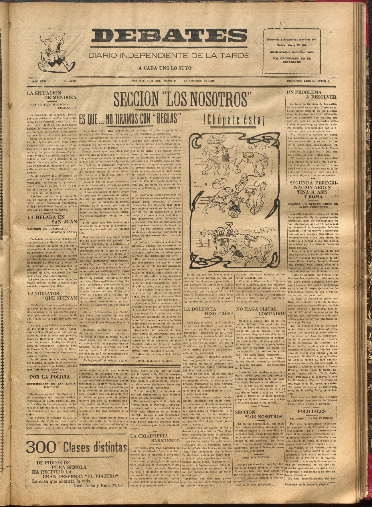 Portada · Diario Debates del 9 de noviembre de 1926