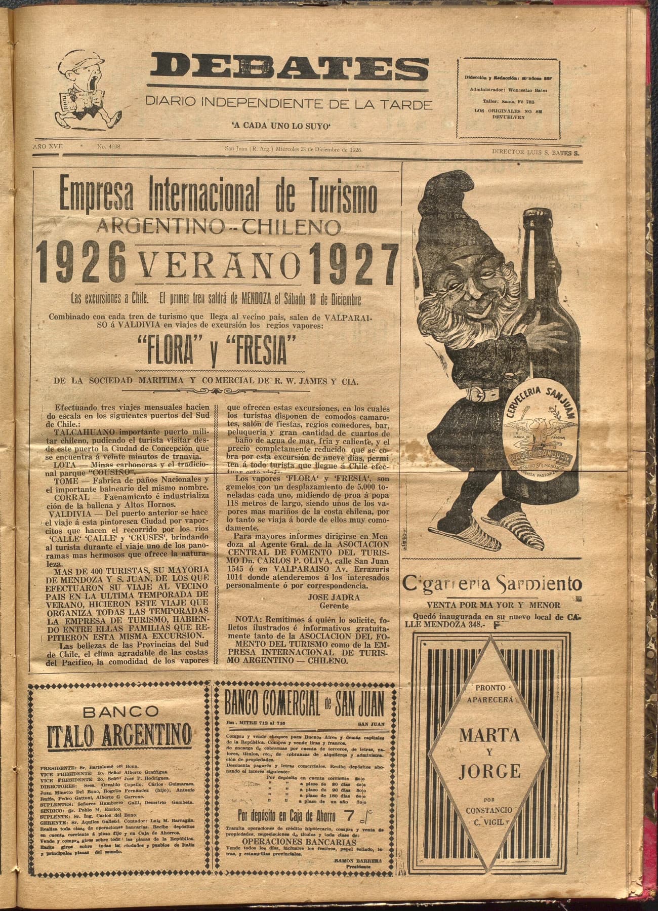 Portada · Diario Debates del 29 de diciembre de 1926