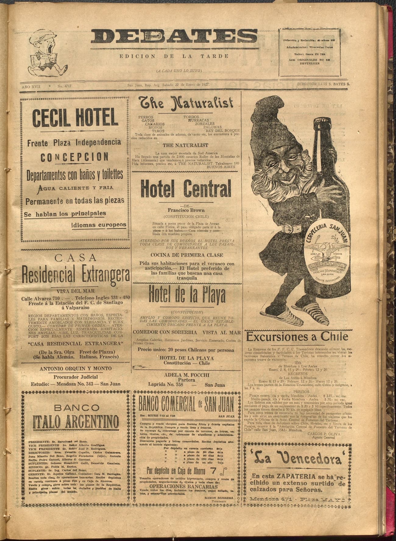 Portada · Diario Debates del 22 de enero de 1927