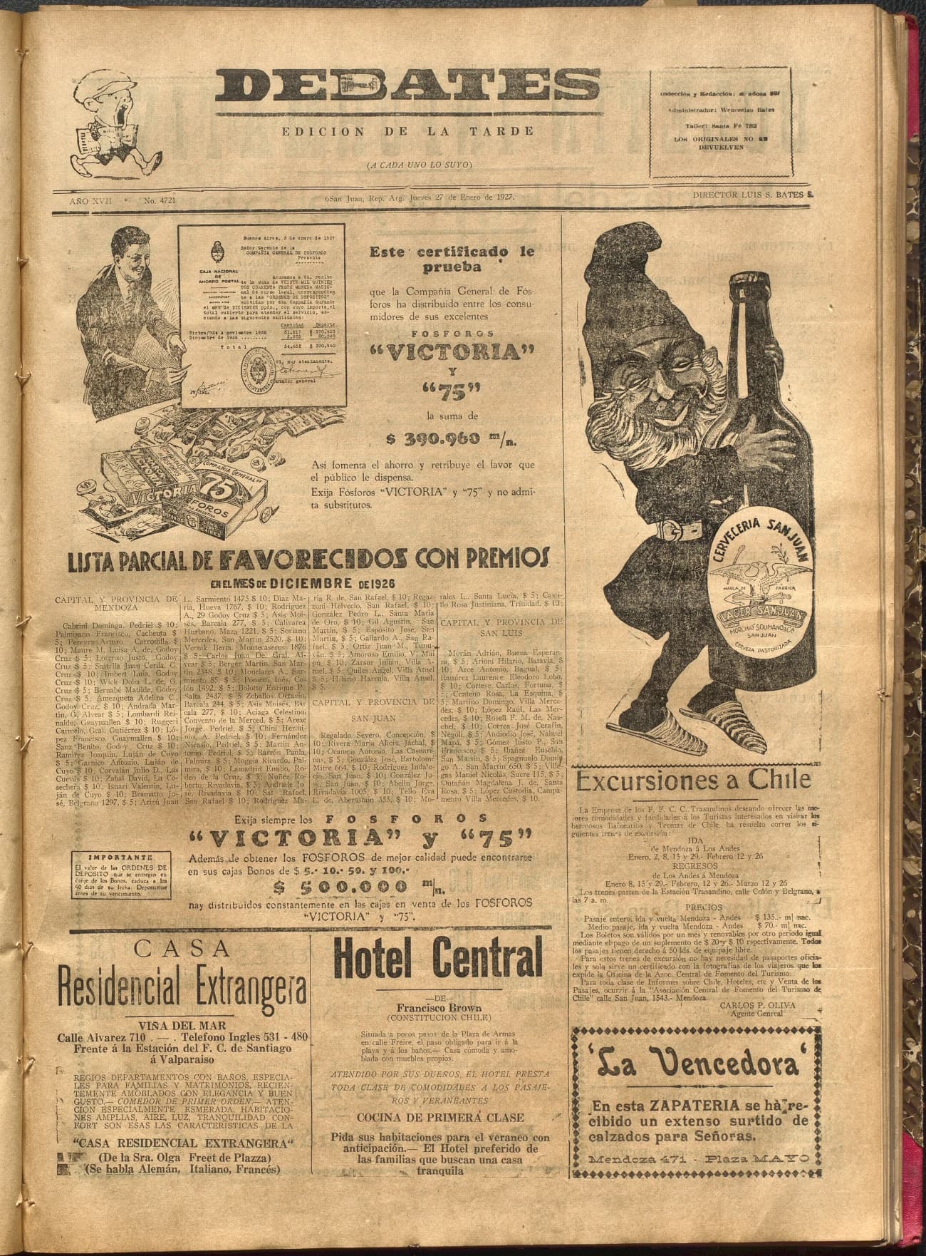 Portada · Diario Debates del 27 de enero de 1927