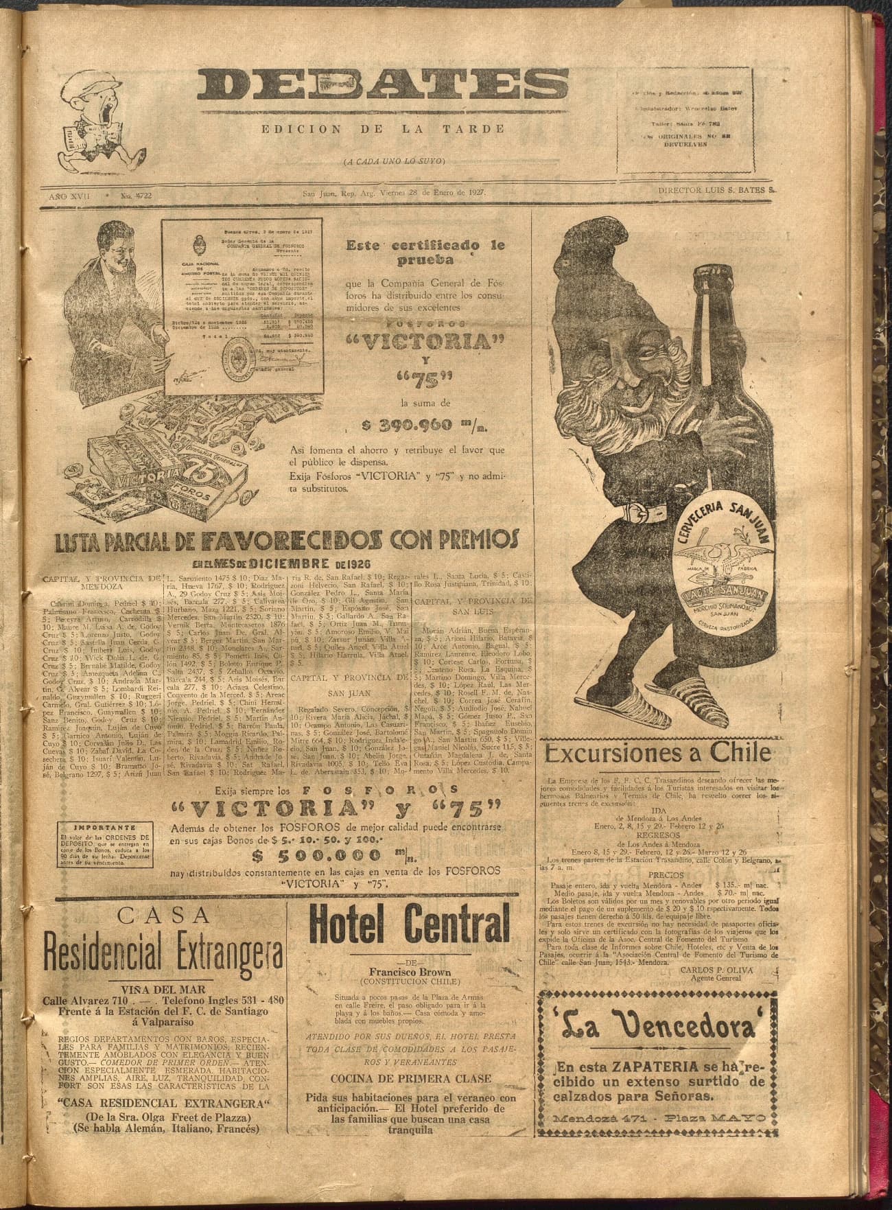 Portada · Diario Debates del 28 de enero de 1927