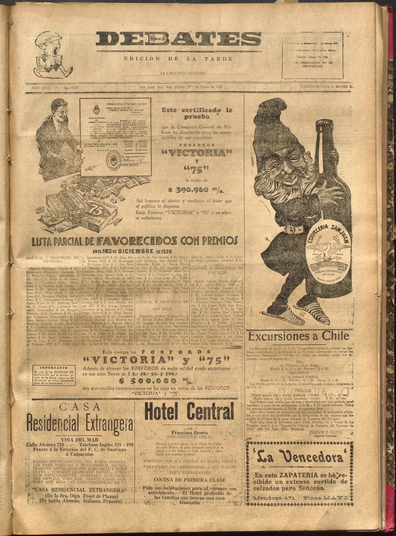 Portada · Diario Debates del 29 de enero de 1927