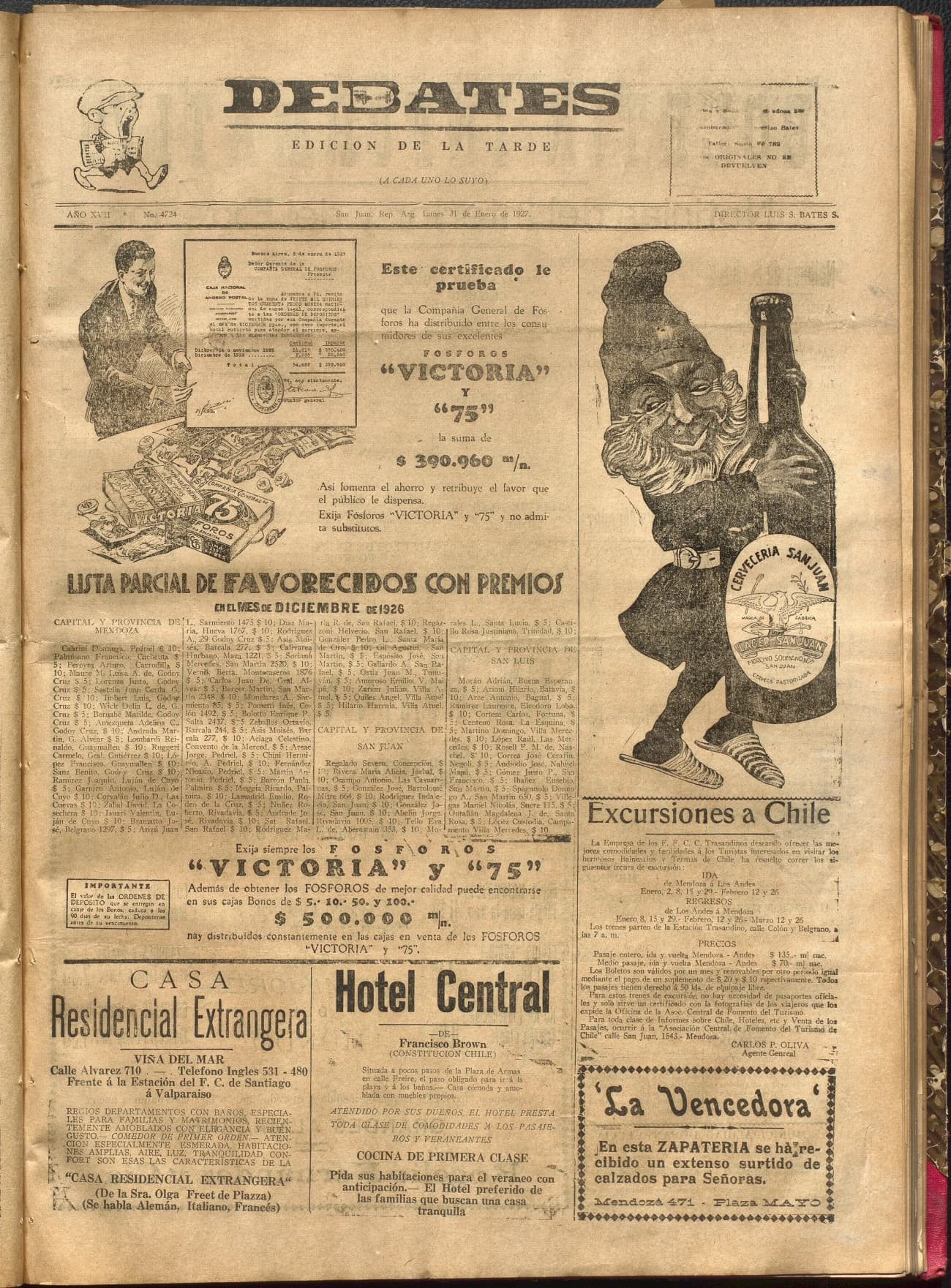 Portada · Diario Debates del 31 de enero de 1927
