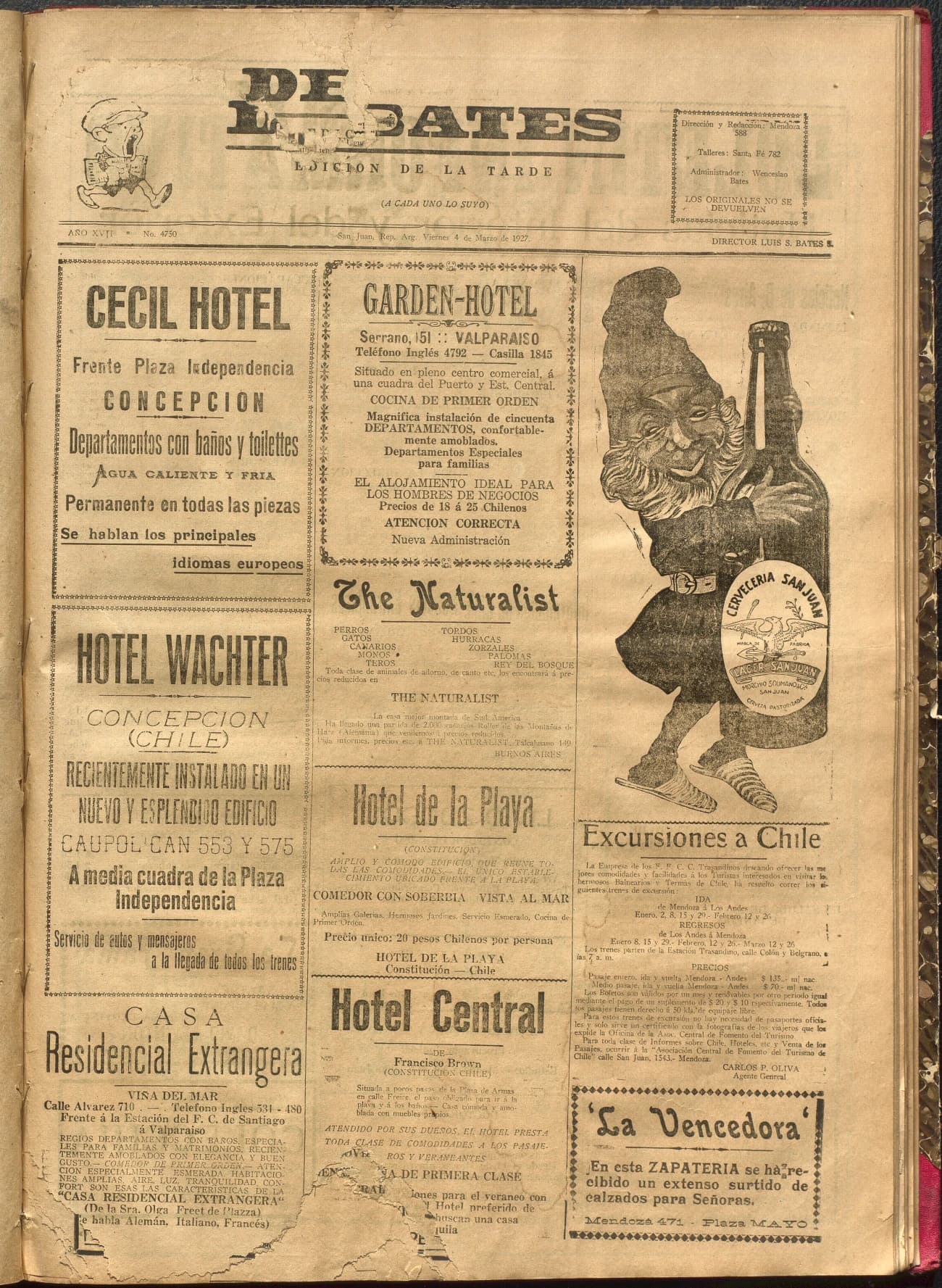 Portada · Diario Debates del 4 de marzo de 1927