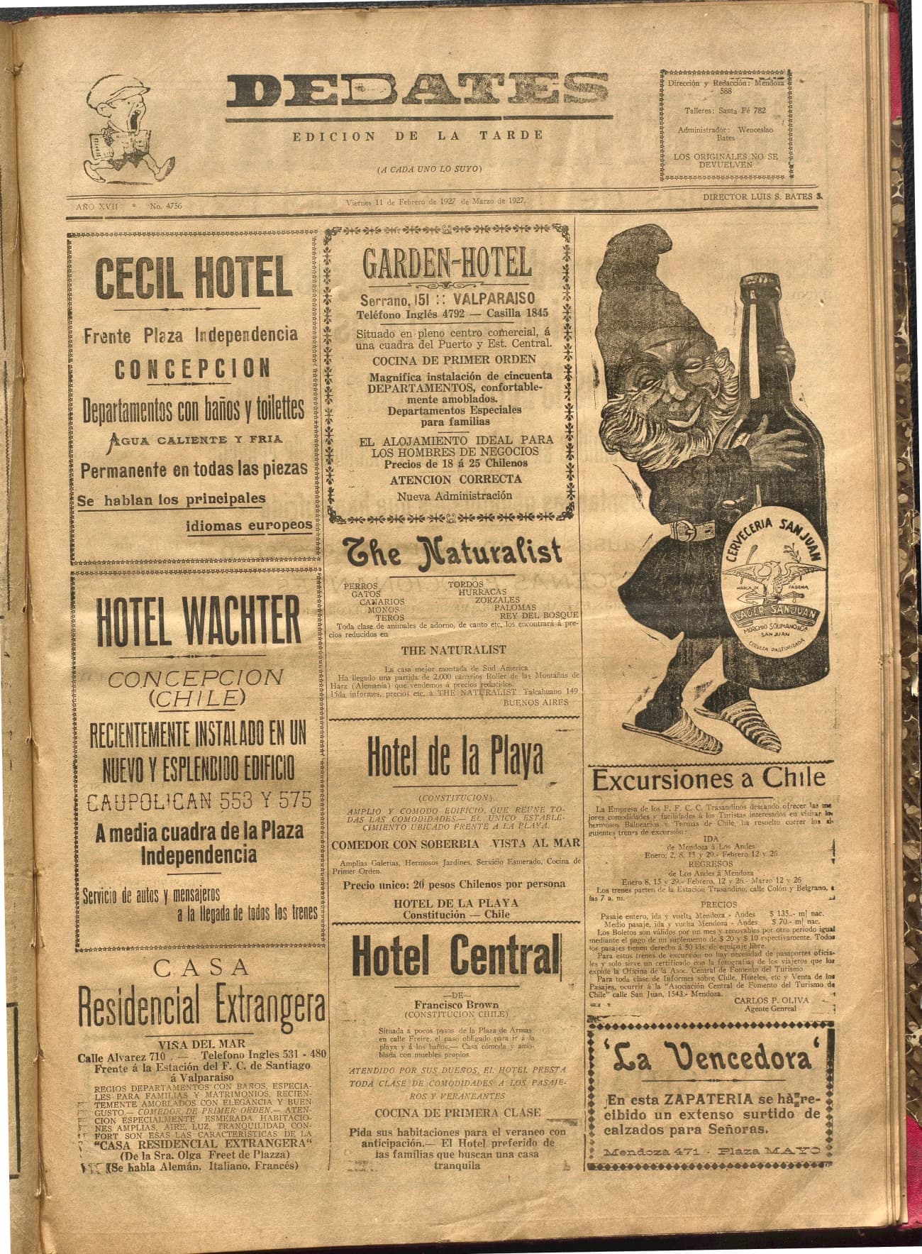 Portada · Diario Debates del 11 de marzo de 1927